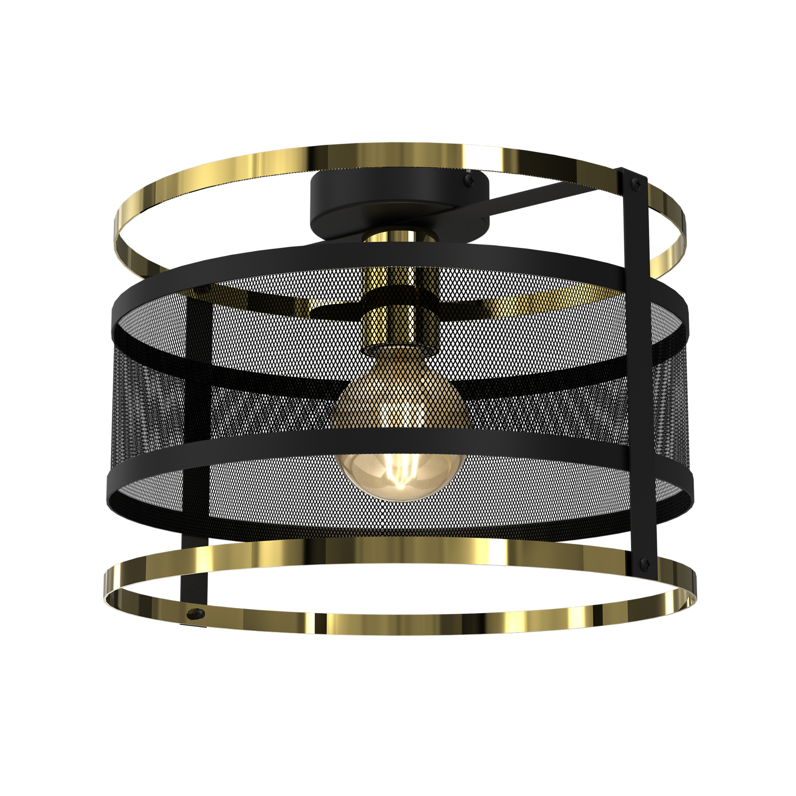 Lavinia ceiling light, golden rings, one-bulb