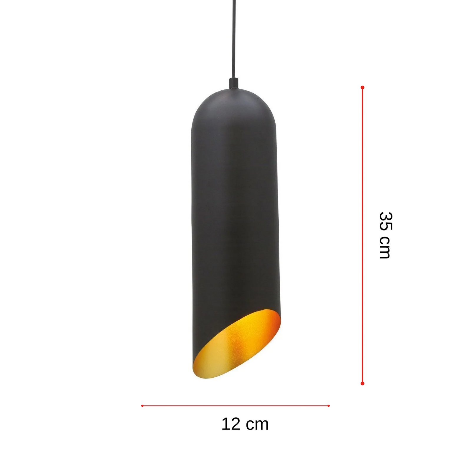 Hängeleuchte Kerina, schwarz, Ø 12 cm, Metall, E27