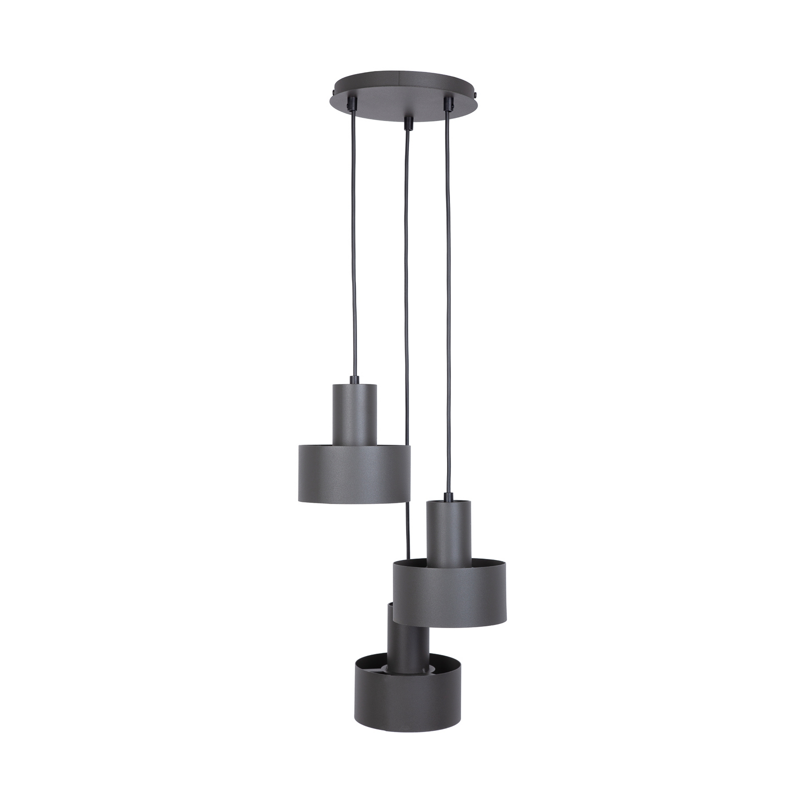Hängeleuchte Rif 3, olivgrün, rund, 3-flammig, Ø 33 cm