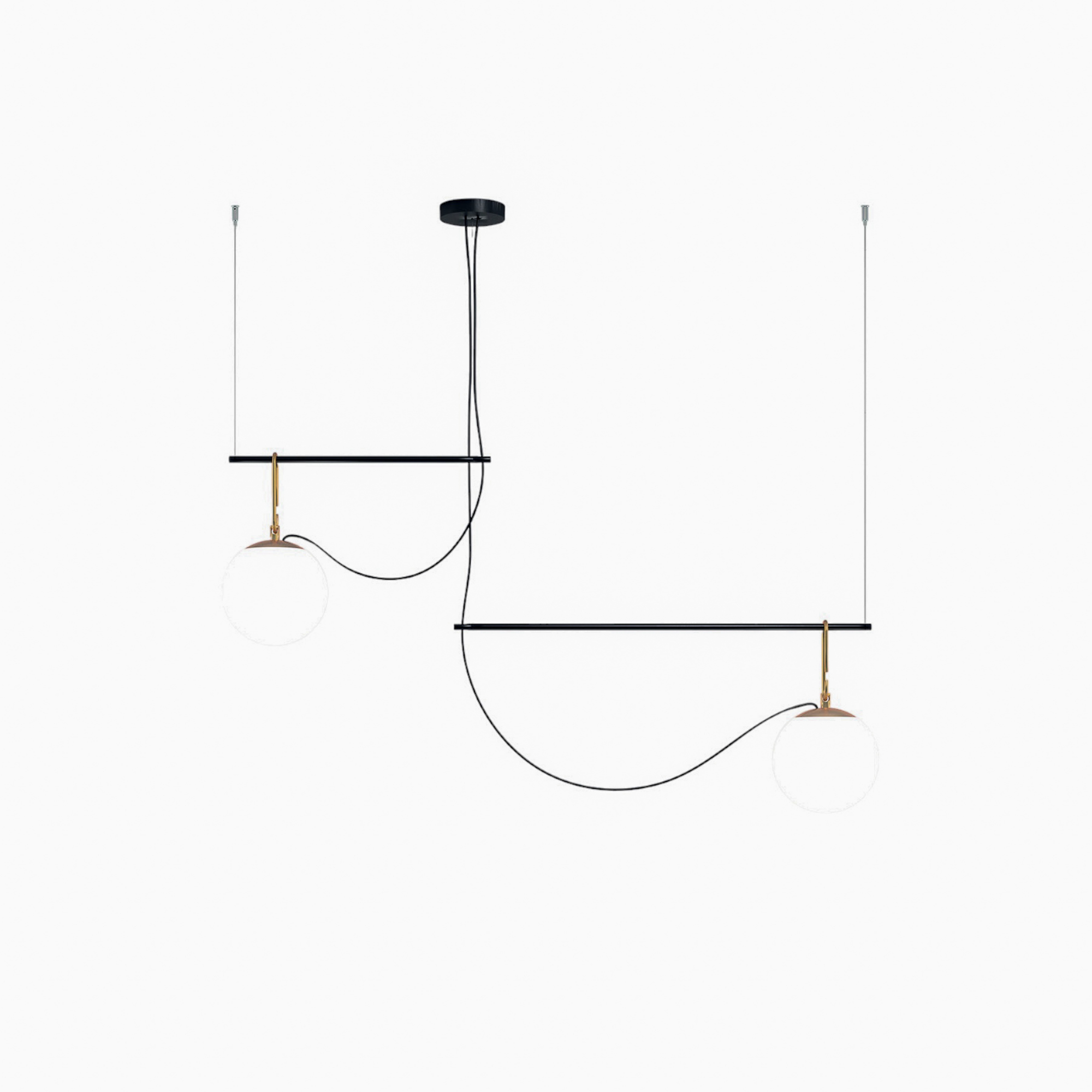 Nh S3 2 Bracci Pendelleuchte Black/Brass - Artemide