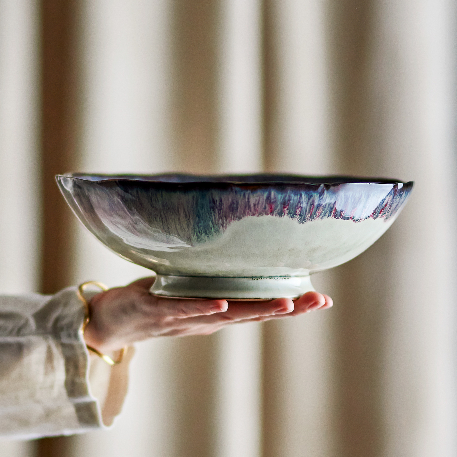 Bol Imogen, bleu/gris, hauteur 8 cm, céramique - Bloomingville