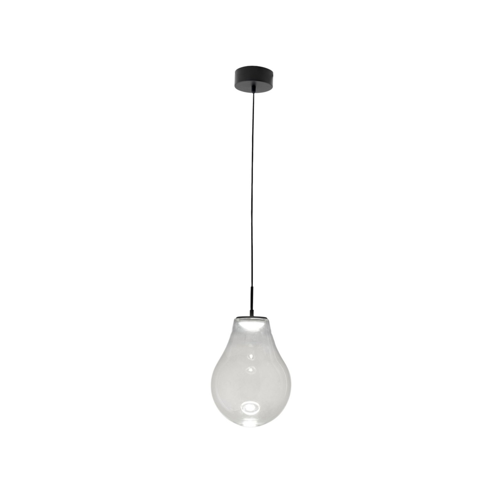 Noa LED pendant light, clear, glass, Ø 25 cm, CCT, dimmable