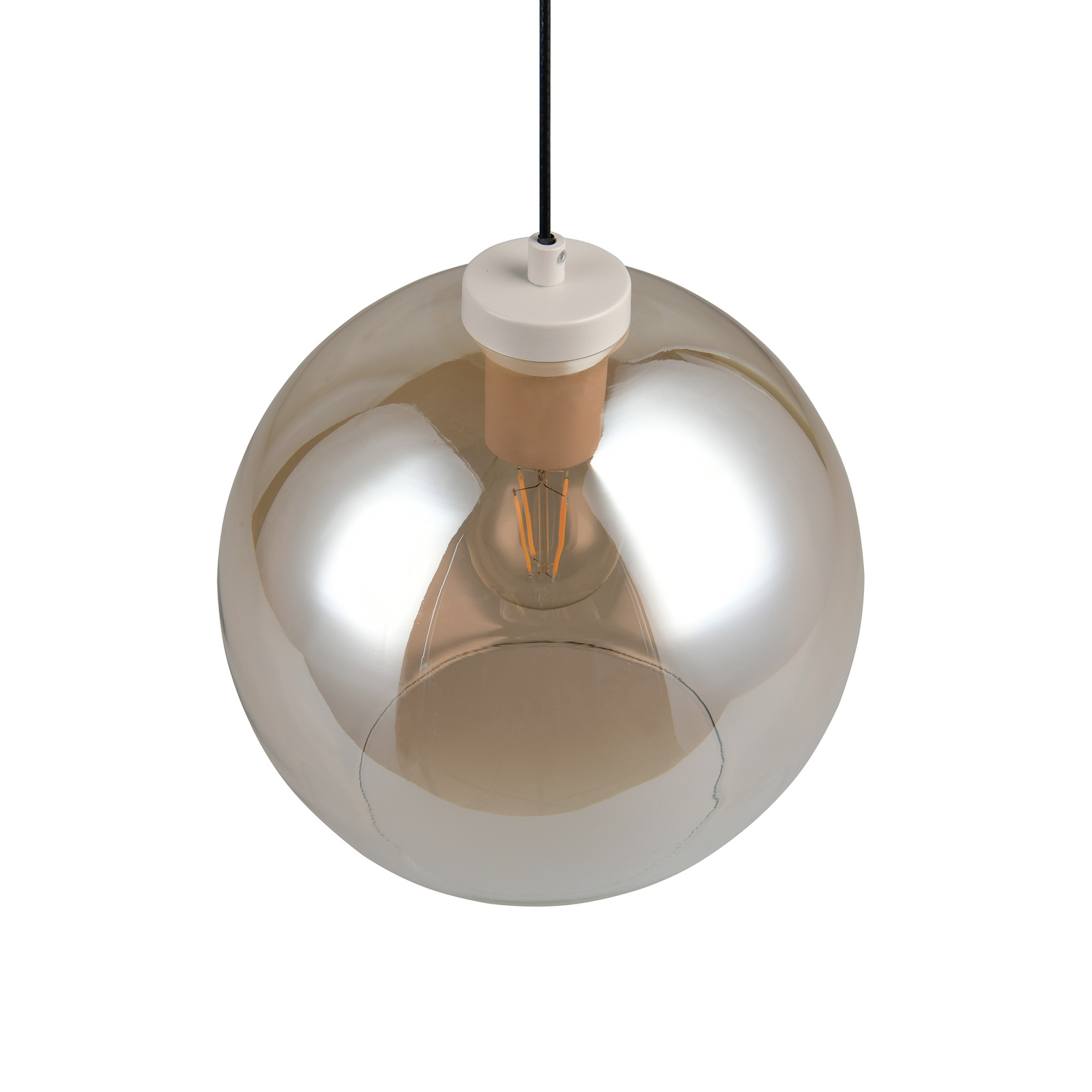 Hanglamp Liora, amber, Ø 25 cm, glas, E27