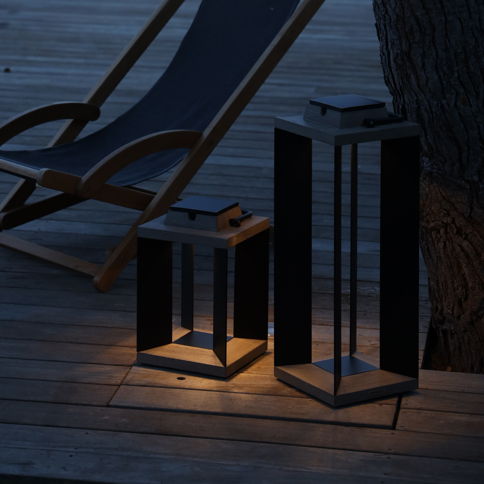 Teckalu solar lantern, Duratek/aluminium black, 36.5cm