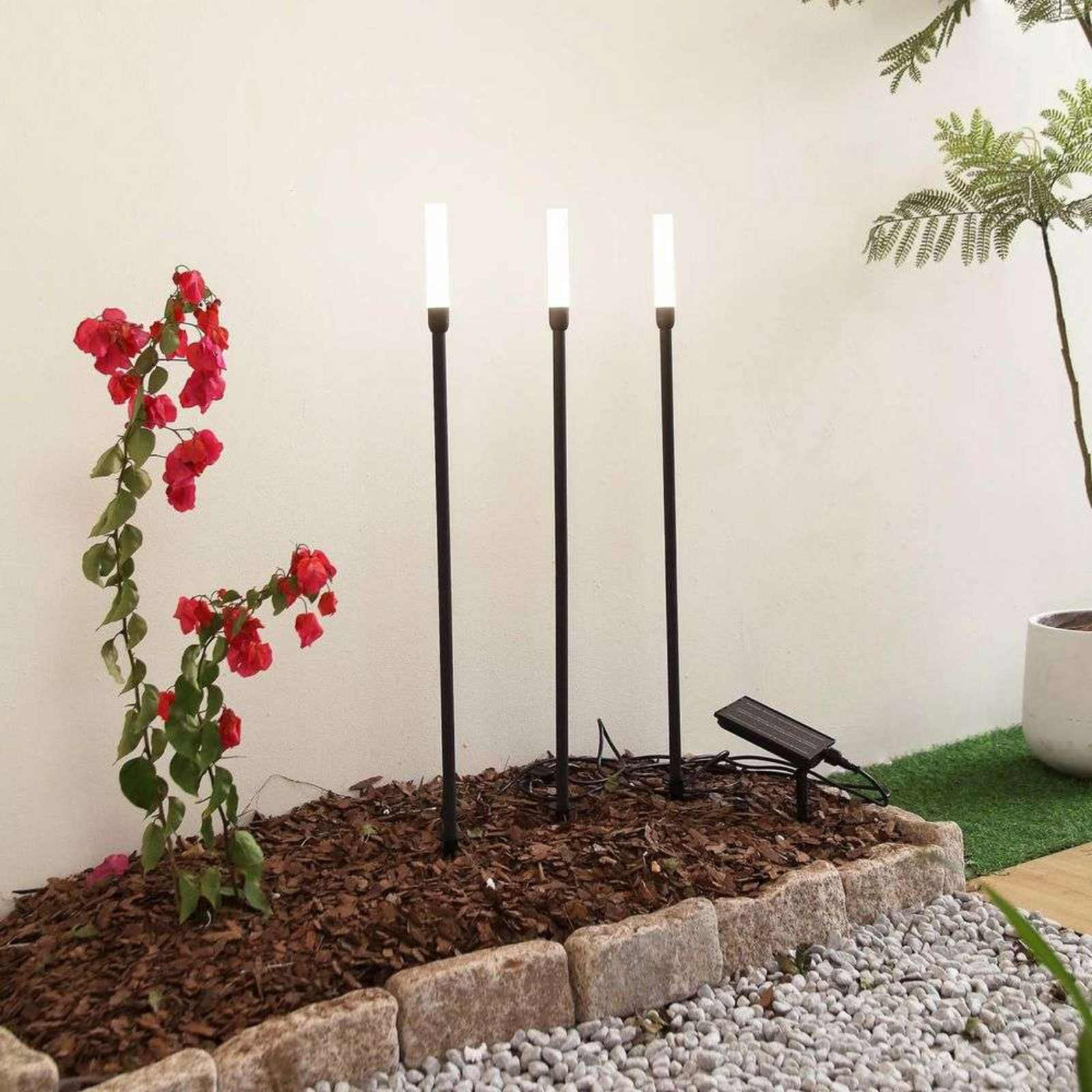 Balian Lampa se solárním článkem w/Zemní hrot 3 pcs. Černá - Lindby