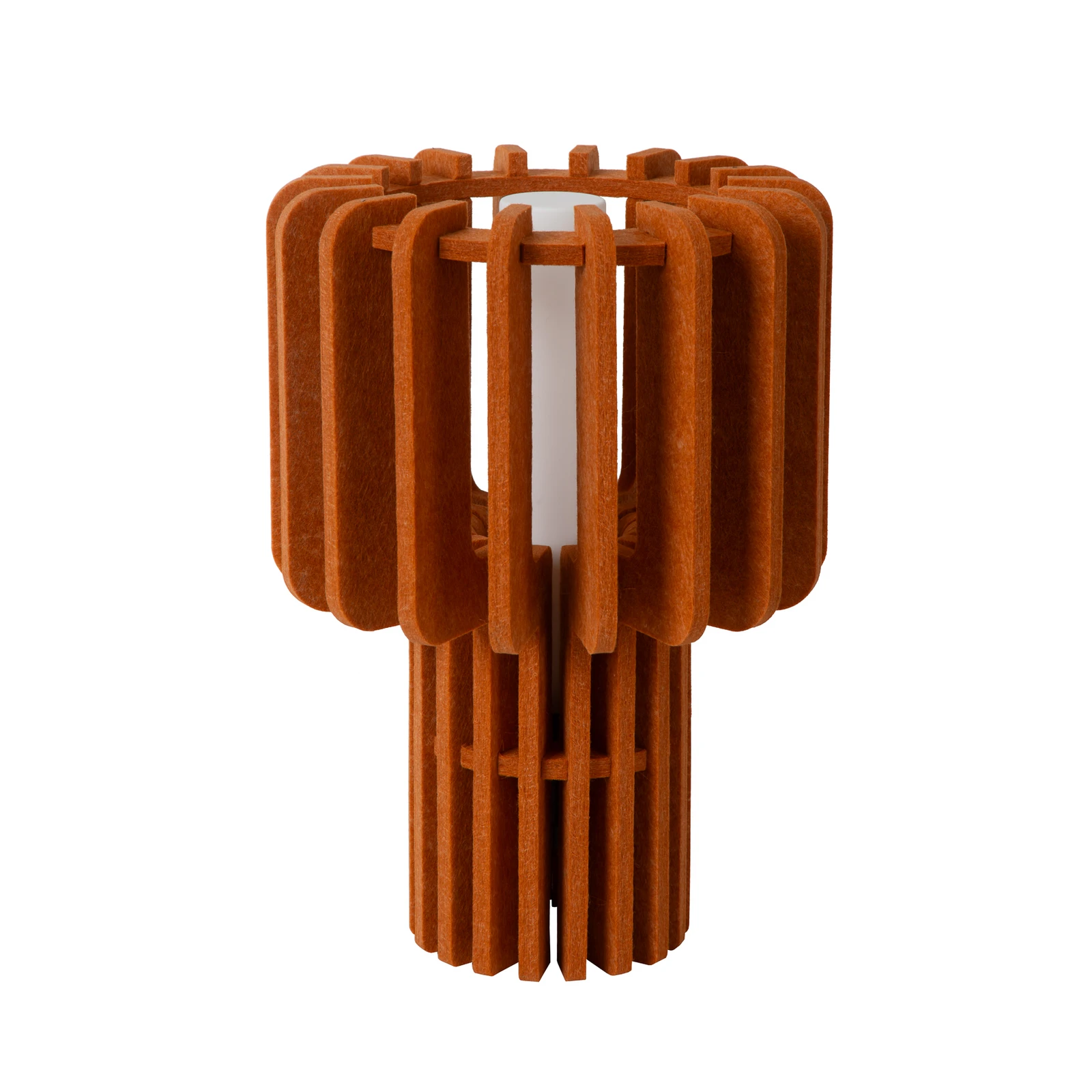 Bordlampe Rollo, terrakotta, høyde 35 cm, filt/glass/metall