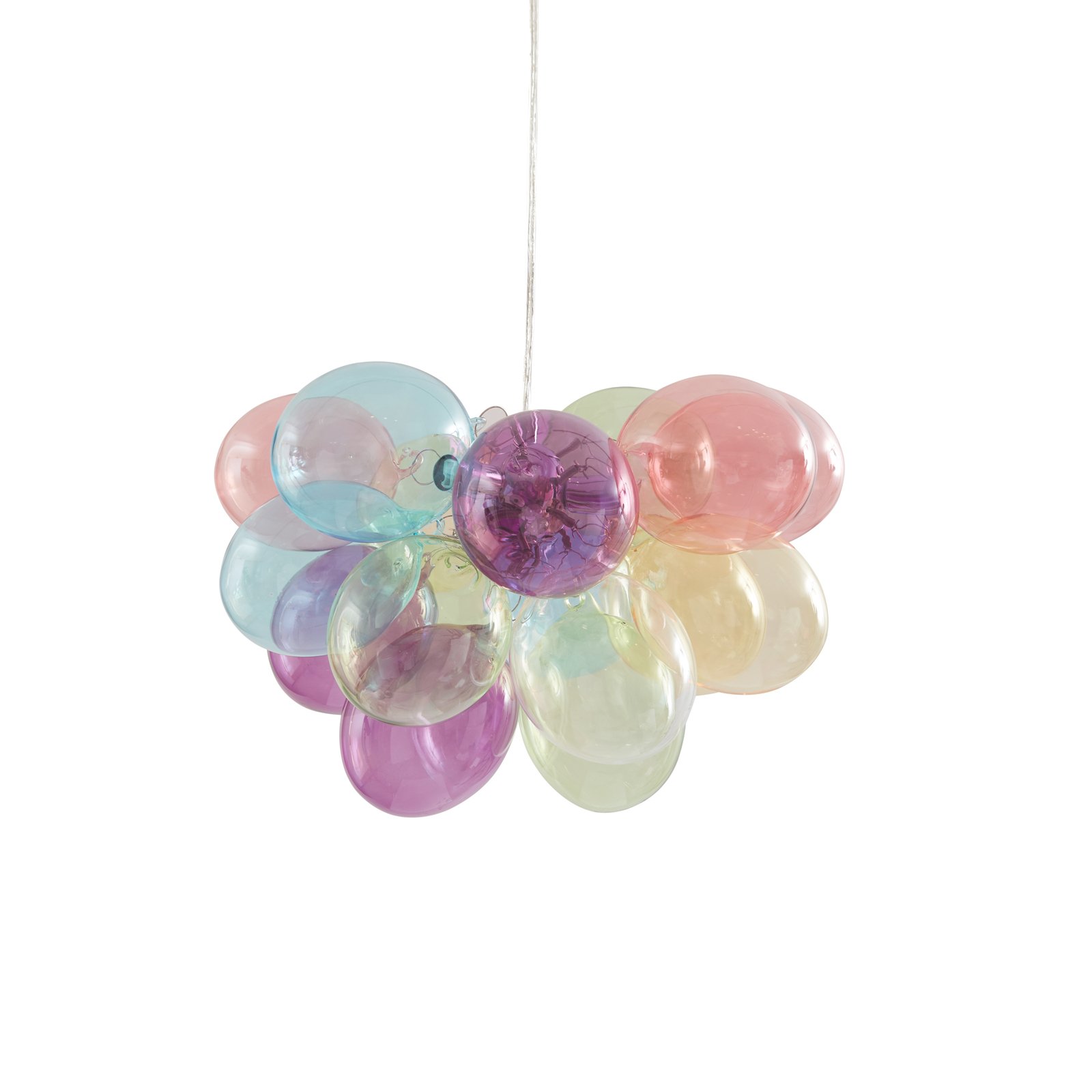 Lucande Hängeleuchte Diborah, Ø 40 cm, bunt, Glas, G9