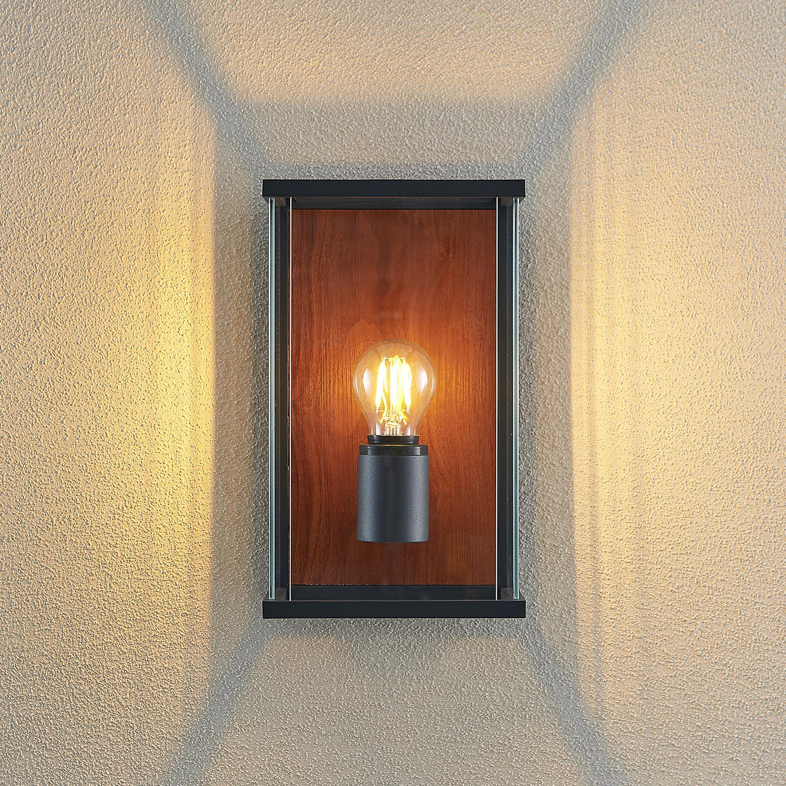 Lucande Elwin -seinälamppu, kulmikas, 1-lamppuinen