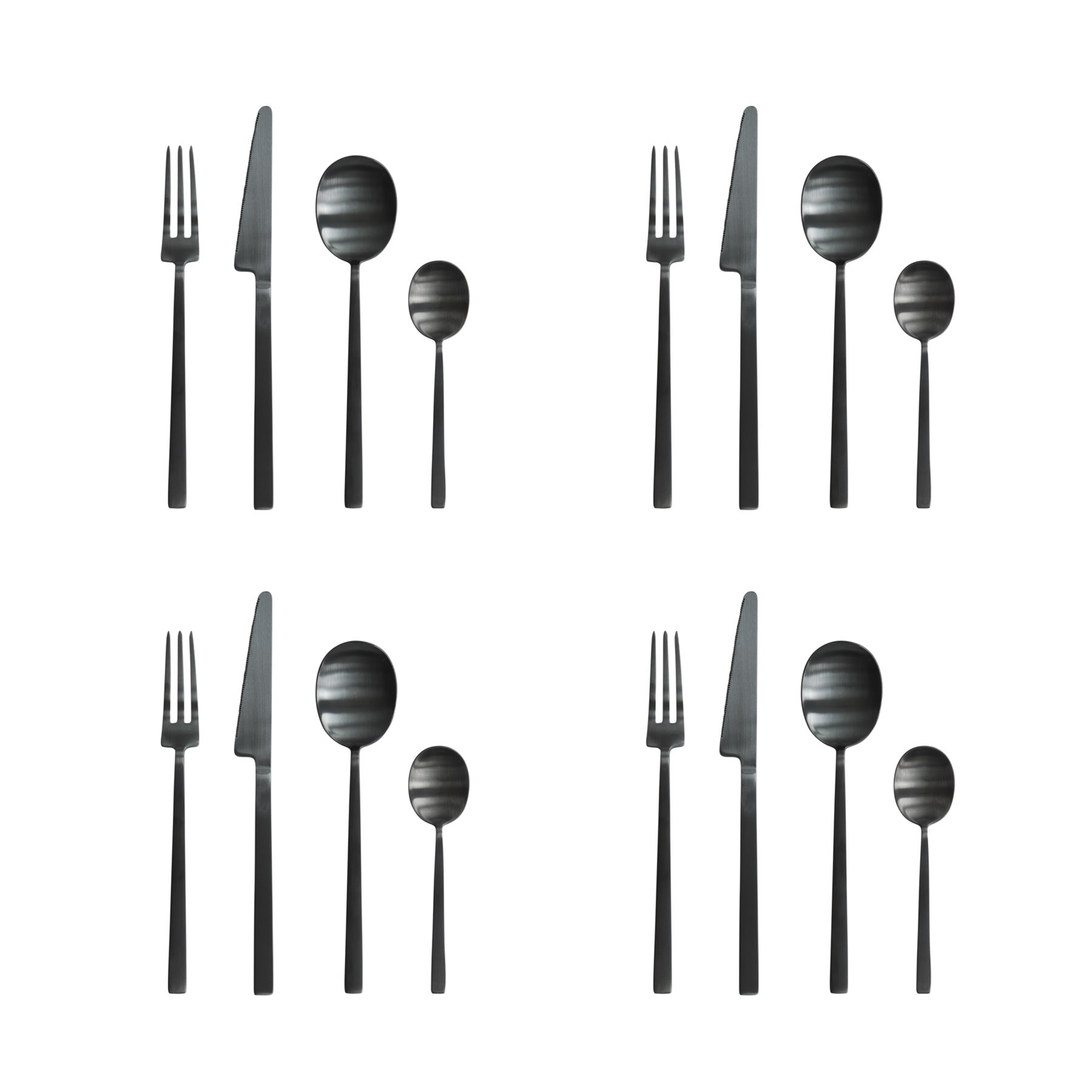 Set de couverts Kogei, noir, lot de 16 - 101 Copenhagen