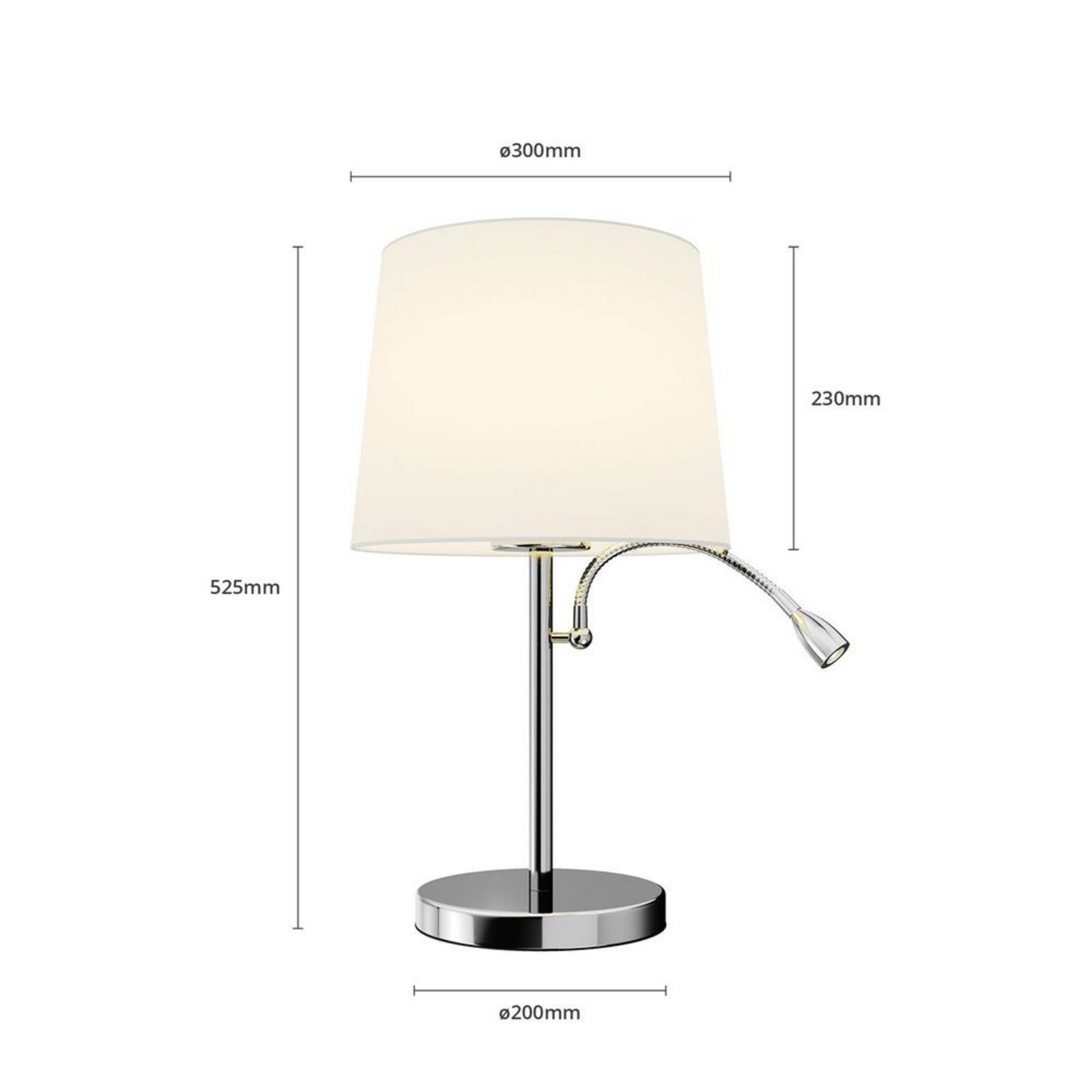 Benjiro Table Lamp White/Chrome - Lindby