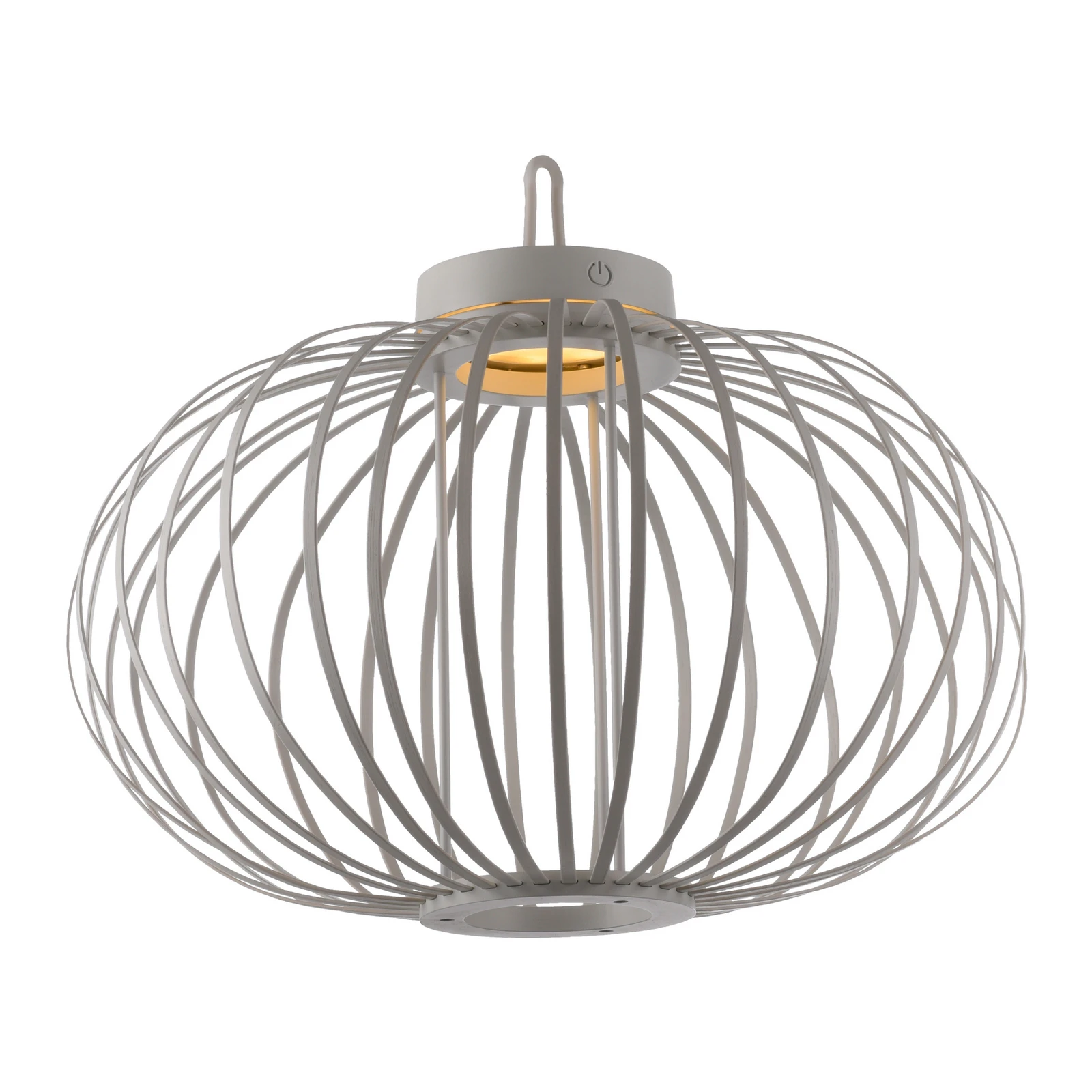 JUST LIGHT. Namizna svetilka LED za polnjenje Akuba sivo-beljasta 37cm