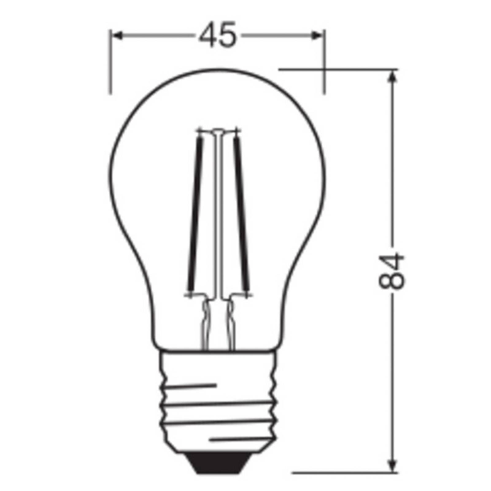 OSRAM LED-Leuchtmittel Tropfen P45, E27 1 W Filament 2.700 K günstig online kaufen