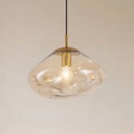 Lindby hængelampe Lelia, ravfarvet, glas, Ø 35 cm