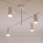 Plafonieră Lindby Marilou, albă, cu 4 becuri, Ø 70 cm