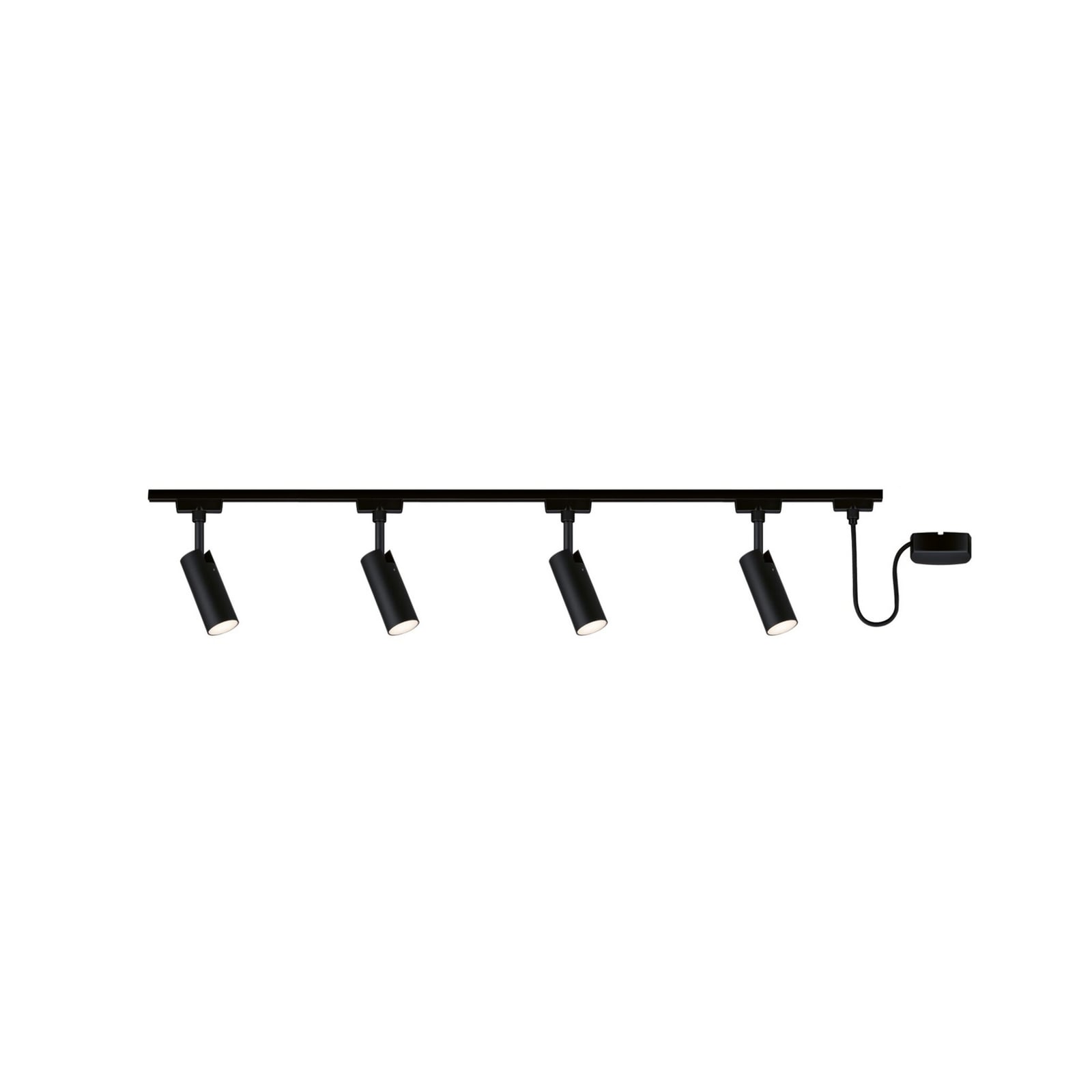 Juego URail Tubo de Paulmann, negro, alimentación por cable de 4 luces Juego URail Tubo de Paulmann, negro, alimentación por cable de 4 luces