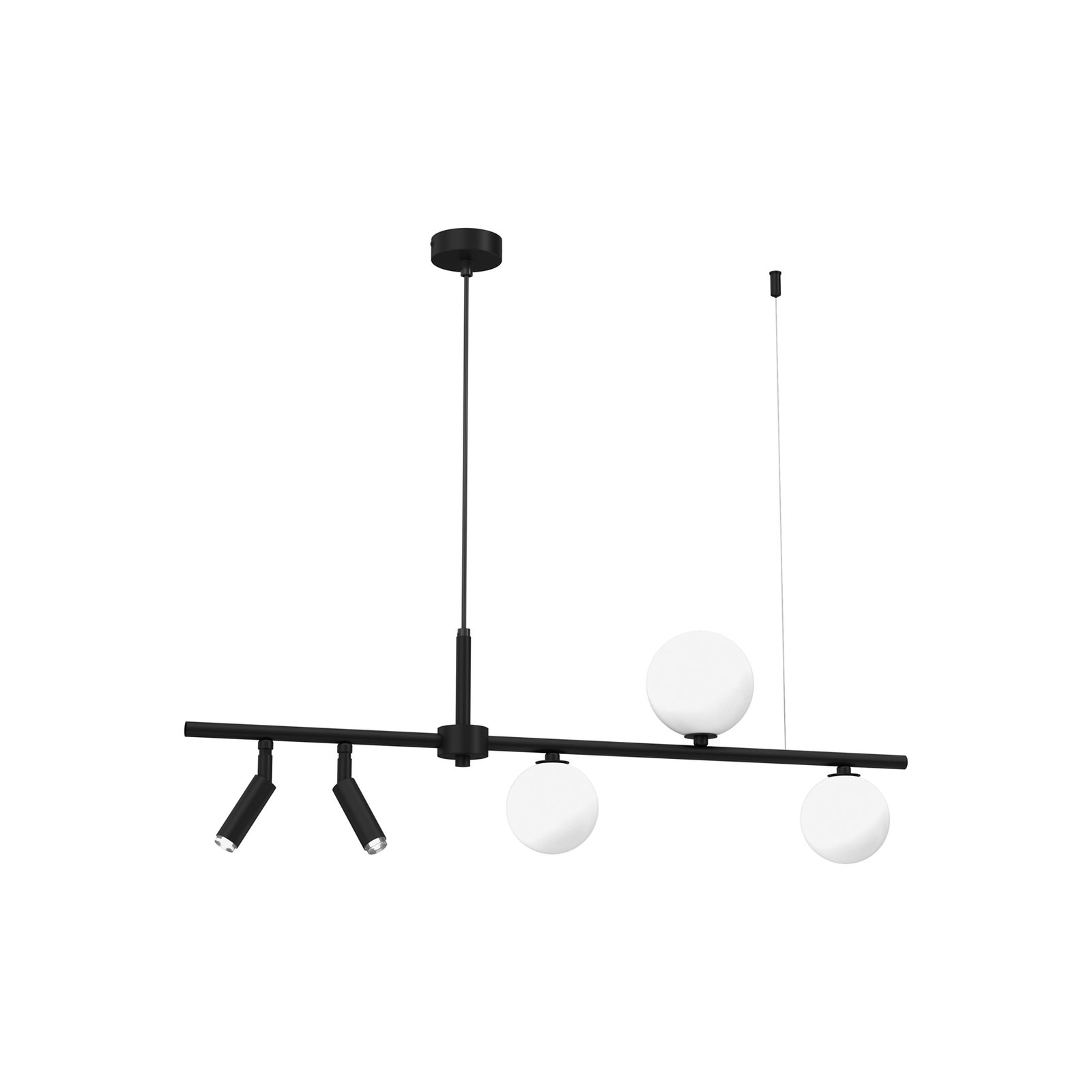 Sirio hanging light with movable spots, 5-bulb