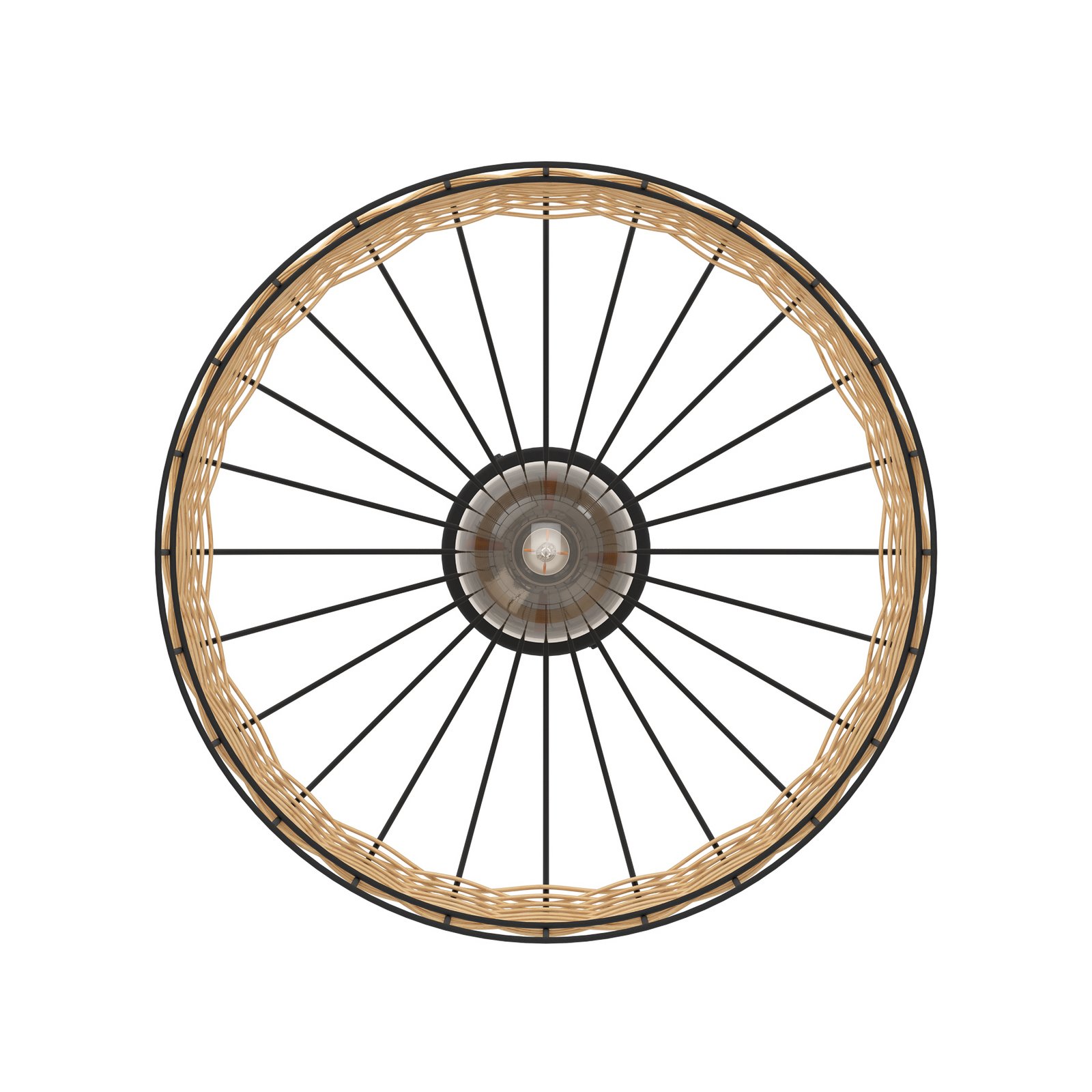 Lampa sufitowa Anwick ze stali ratanowa plecionka