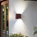 Lindby Smart LED outdoor wall lamp Dara rust round CCT RGB Tuya