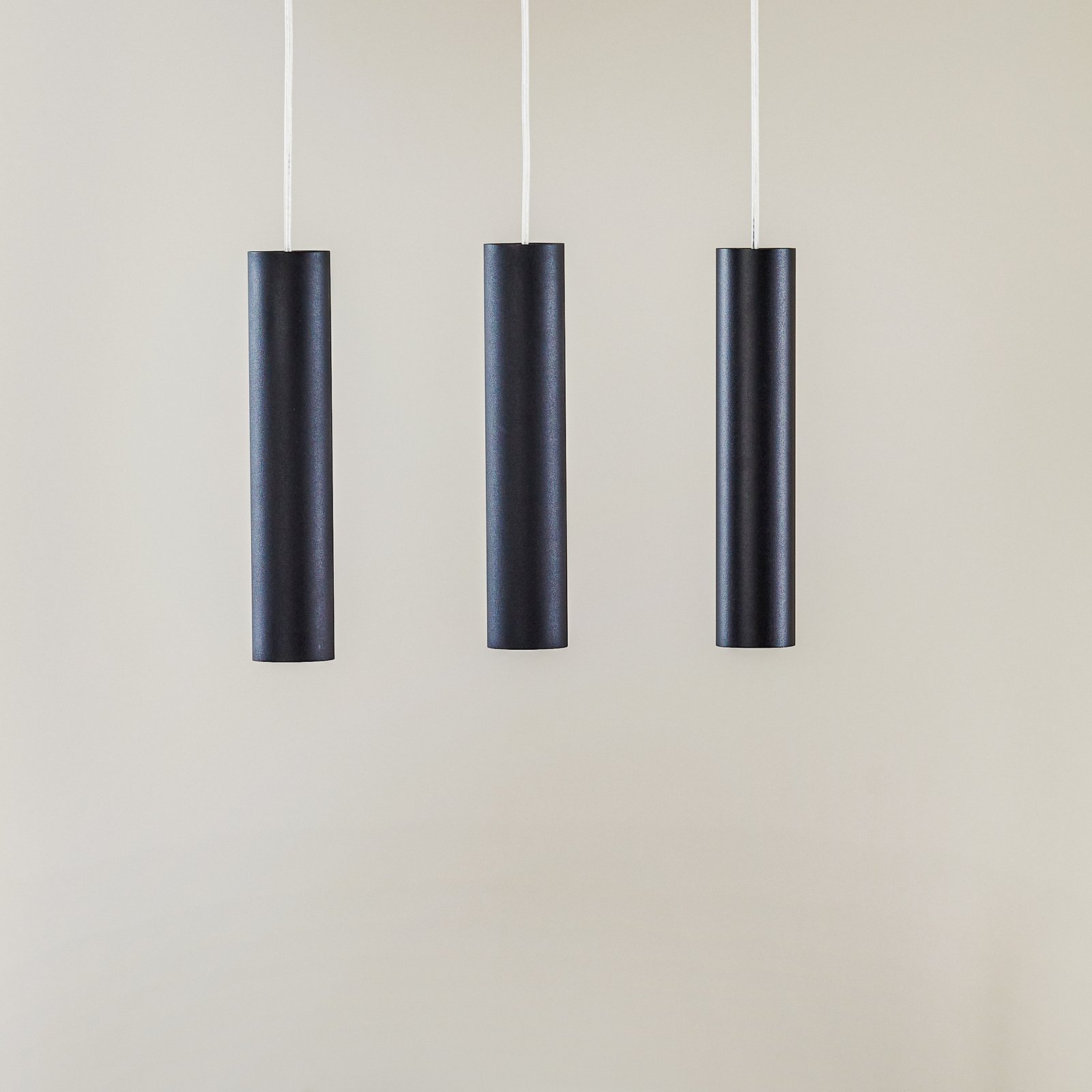Hanglamp Tube, zwart, 3-lamps