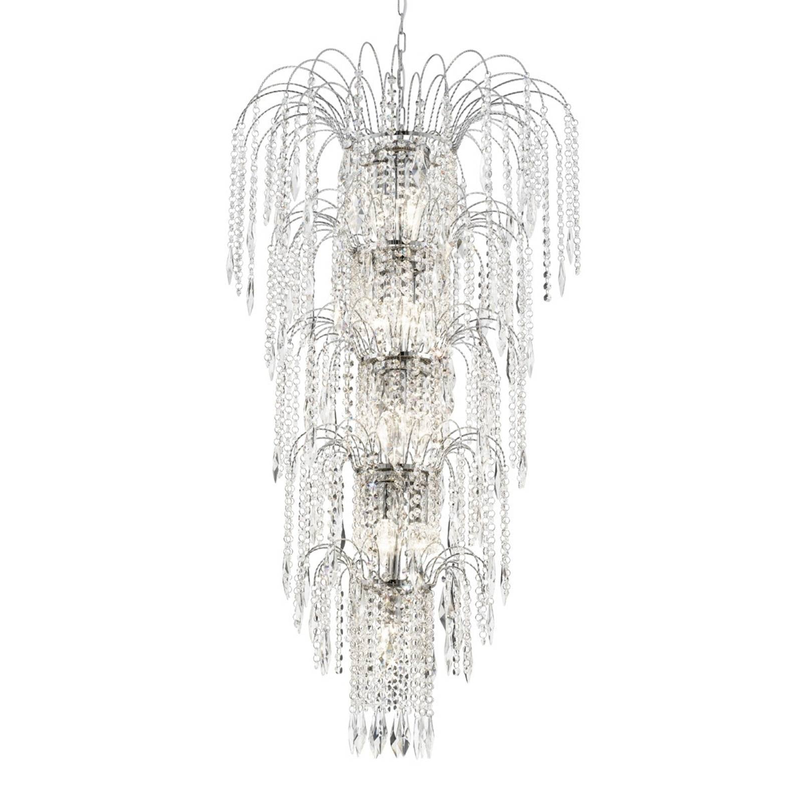 Waterfall - 13 Light Crystal Chandelier Chrome Finish E14 - Searchlight