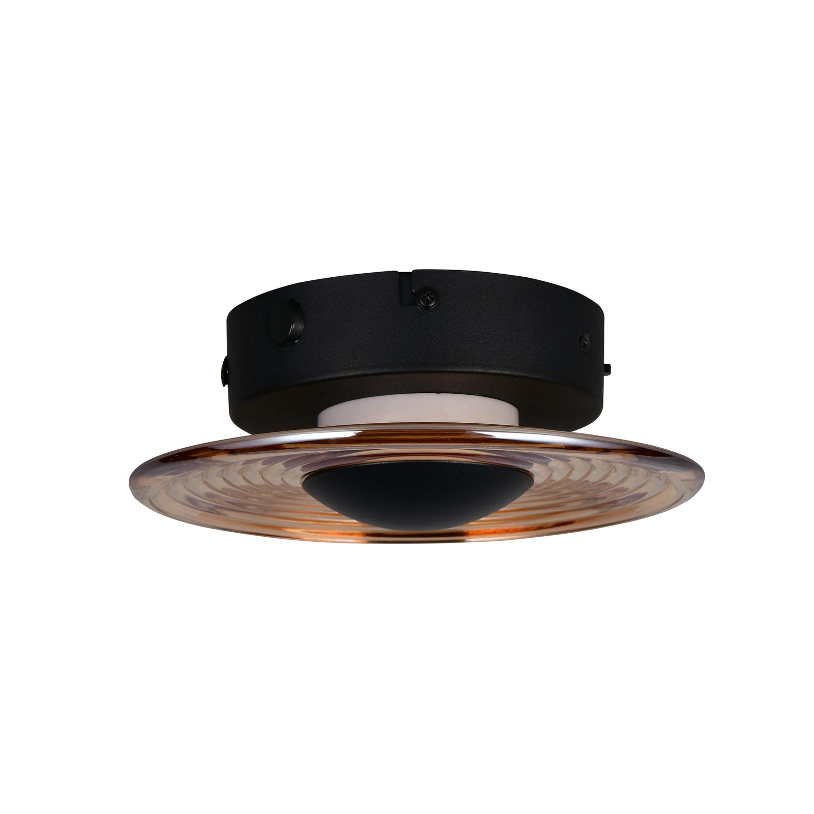LED sienas lampa „Sirena“, melna/dzintara krāsā, Ø 20 cm, stikls, CCT LED sienas lampa „Sirena“, melna/dzintara krāsā, Ø 20 cm, stikls, CCT