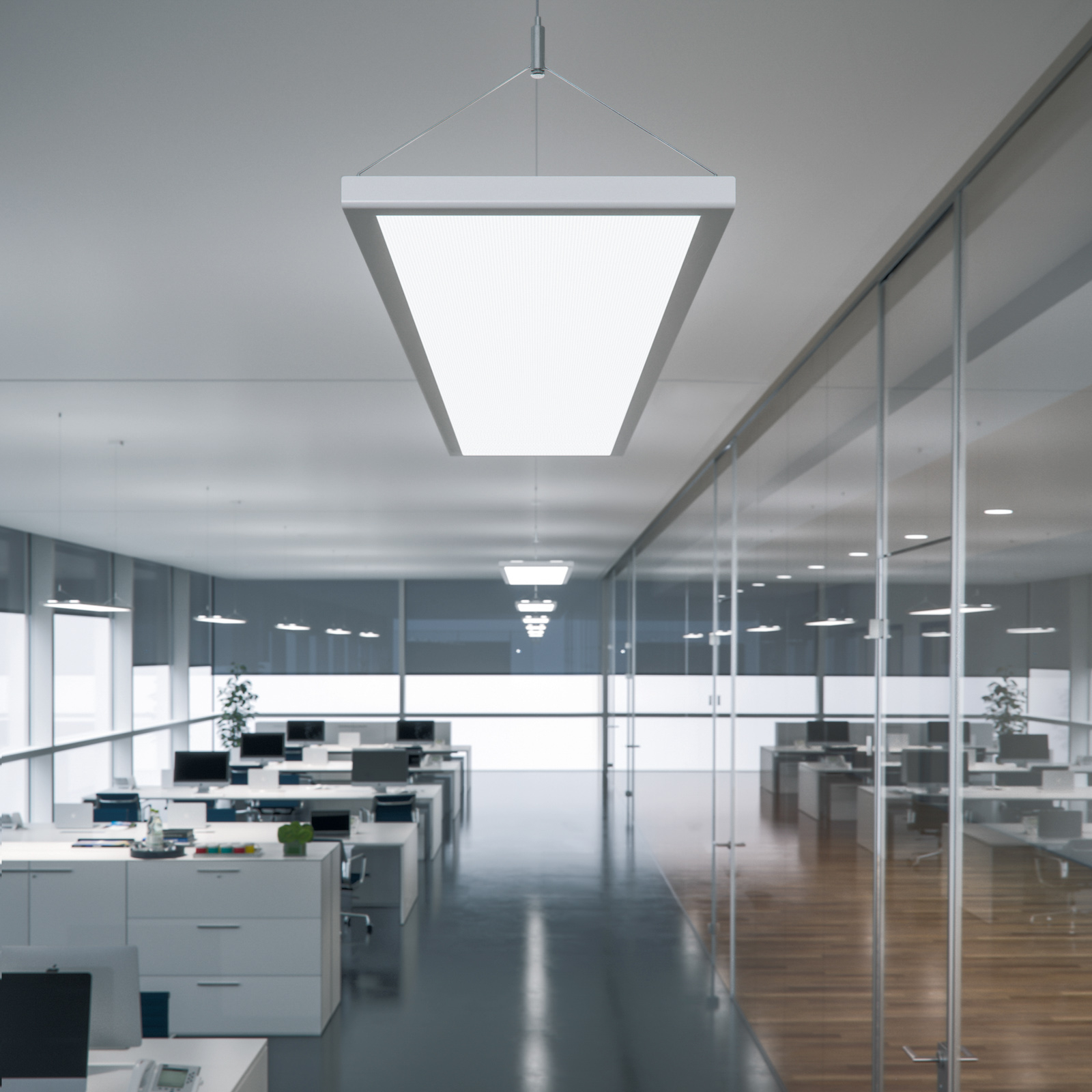 LED-Hängeleuchte IDOO für Büros 49W, silber
