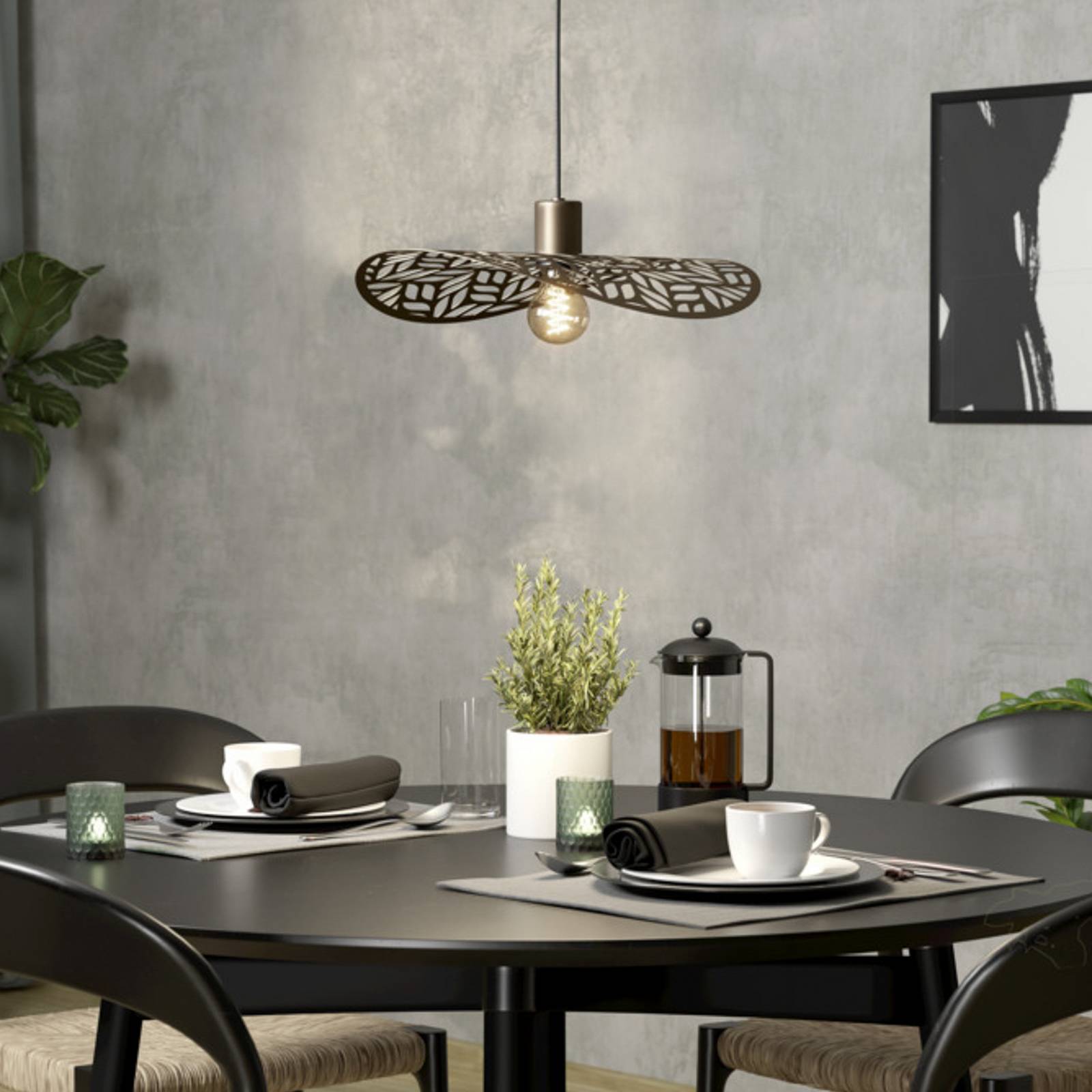 Żyrandol EGLO SWABY, kolor brązowy, Ø 40 cm, metal, E27