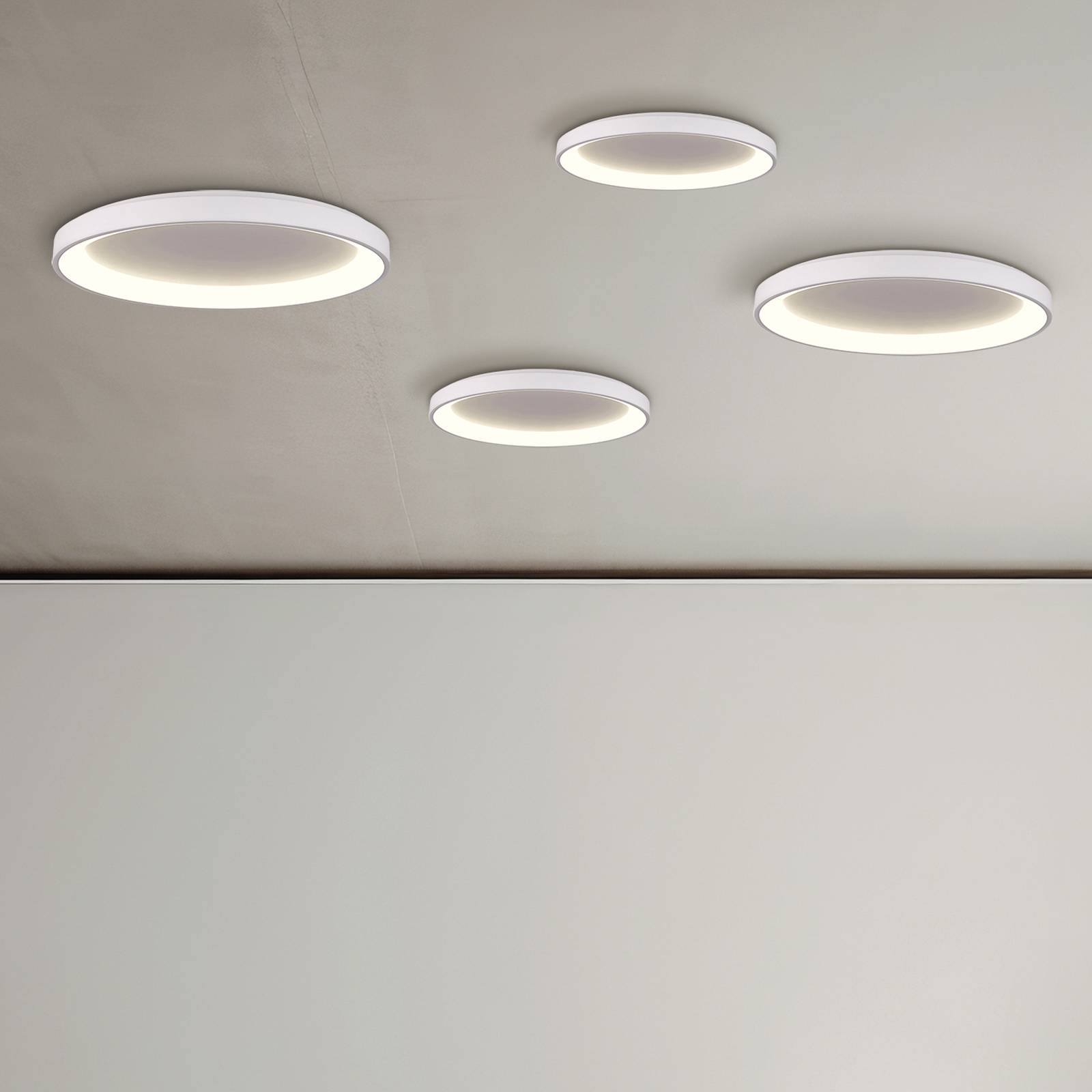 E-shop Stropné svietidlo Grace LED, biele, Ø 58 cm, Casambi, 50 W