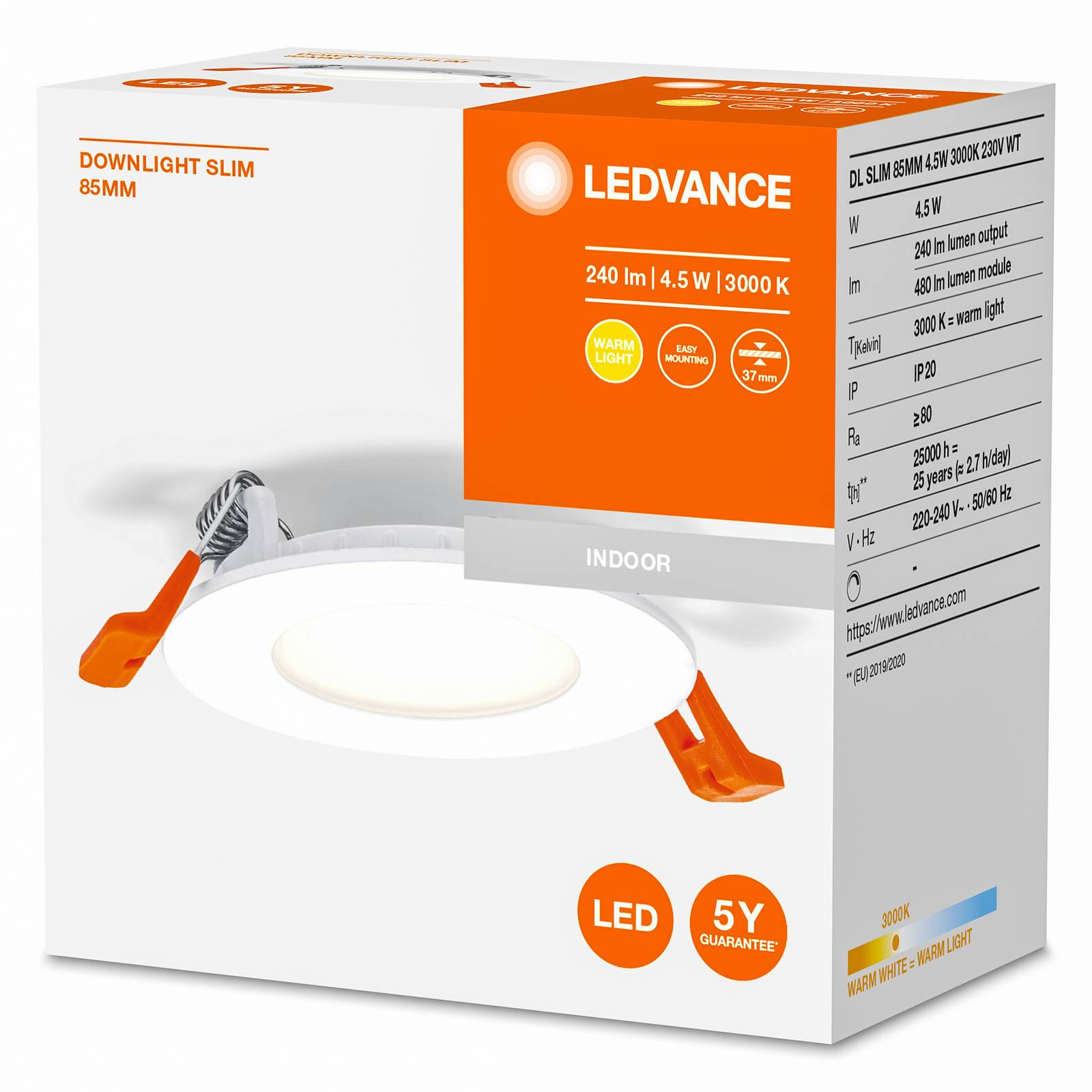 LEDVANCE Recess Slim LED lampe Ø8,5cm 3.000 K