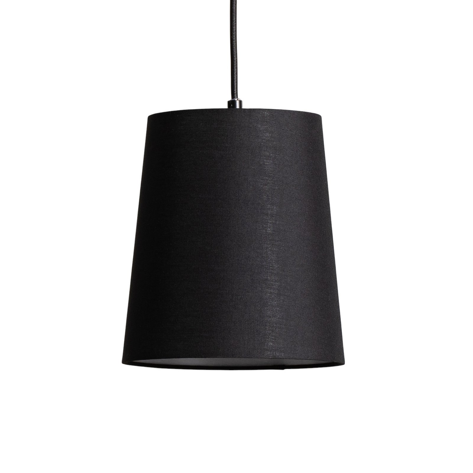 Lindby Amilia hanging light, fabric, 3-bulb, red/grey/black