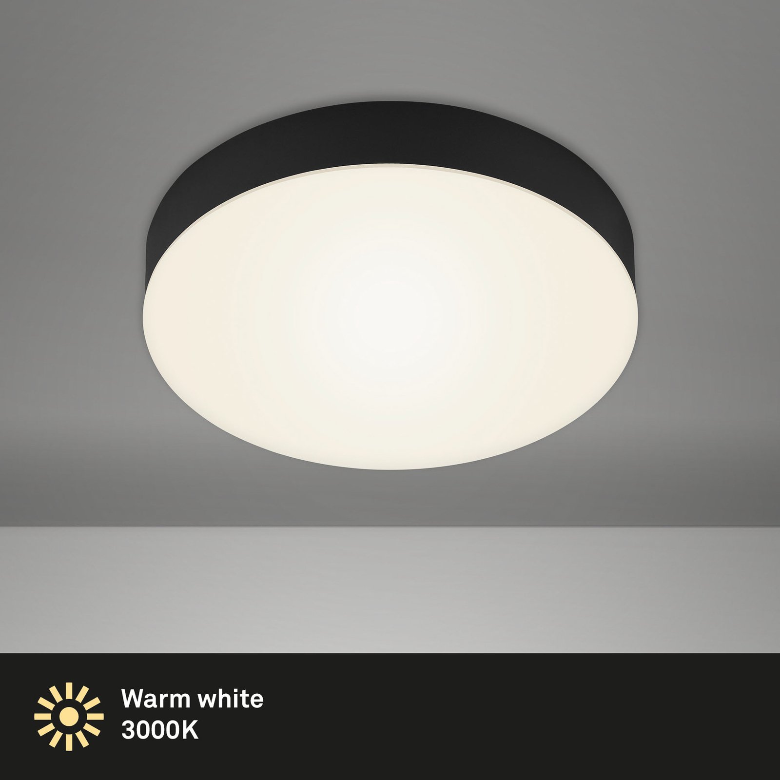 Lampa sufitowa LED Flame, Ø 21,2 cm, czarna