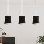 Bolivia pendant light black/sand colour, 3-bulb