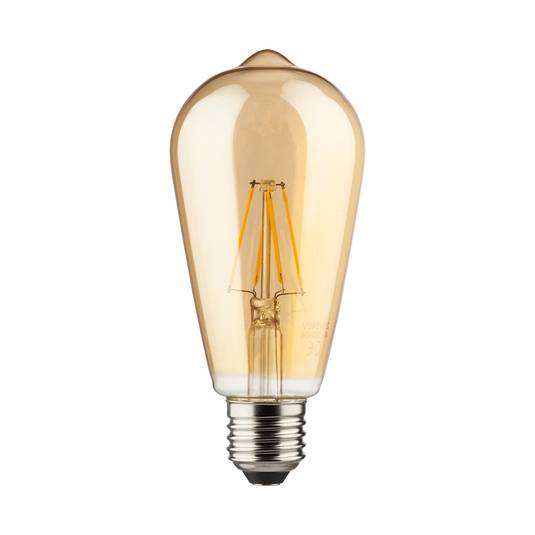 E27 7 W rustic LED bulb in gold