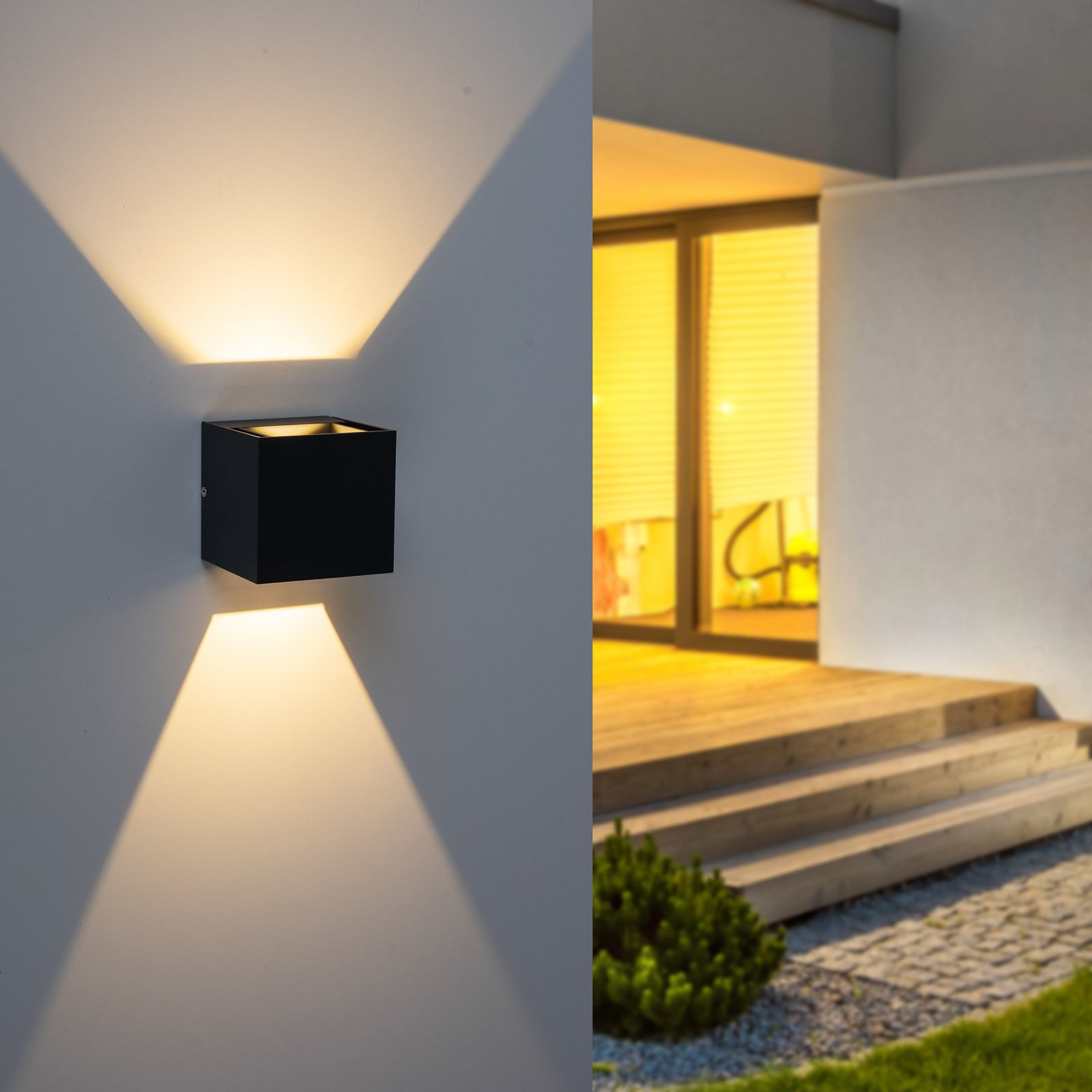 Paul Neuhaus Block utendørs LED-vegglampe opp/ned