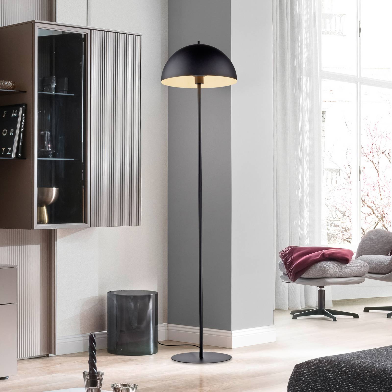 Schöner Wohnen Lampa stojąca Ali, czarna, żelazo, E27