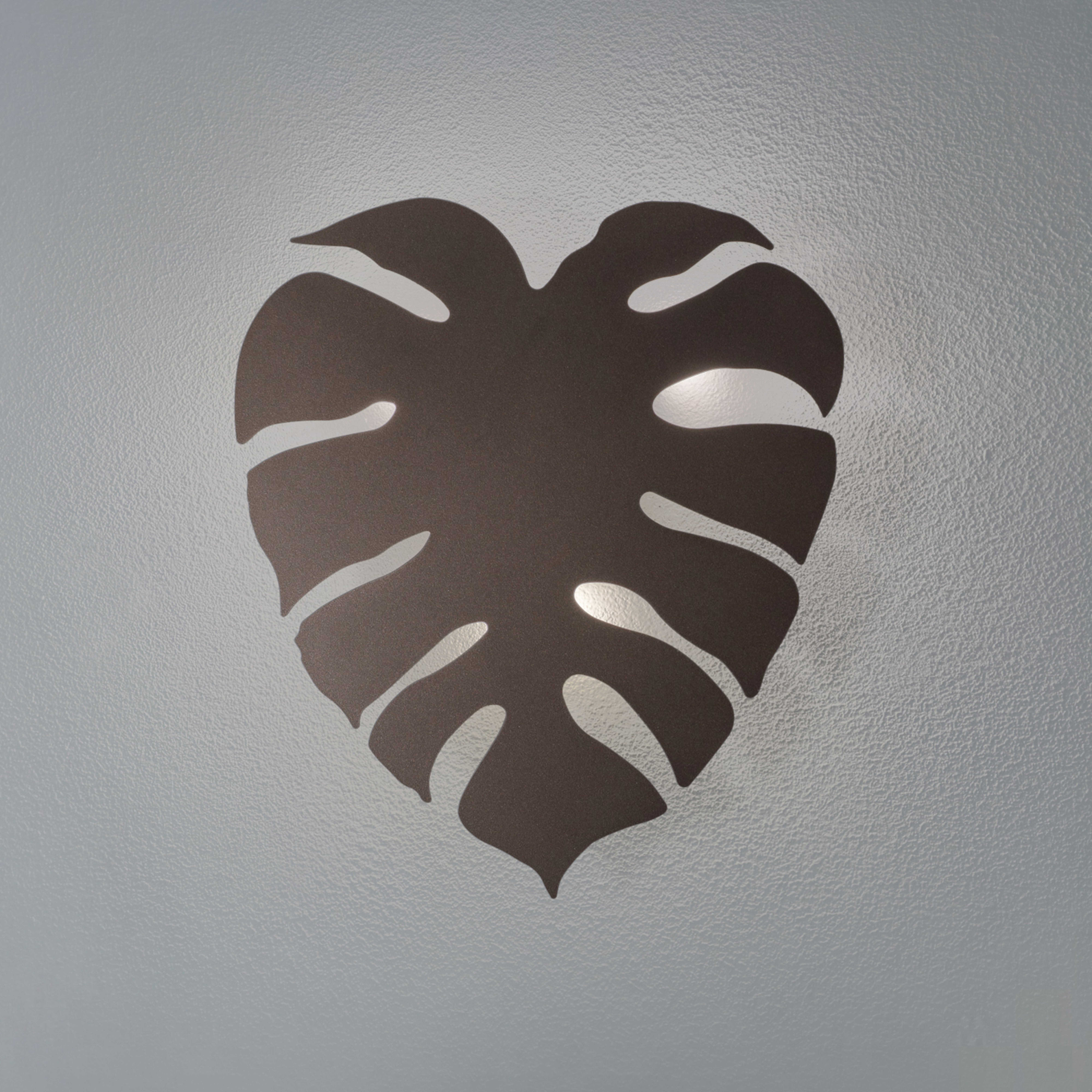 Φωτιστικό τοίχου Monstera, σχήμα φύλλου, 3 x G9, ατσάλι, καφέ