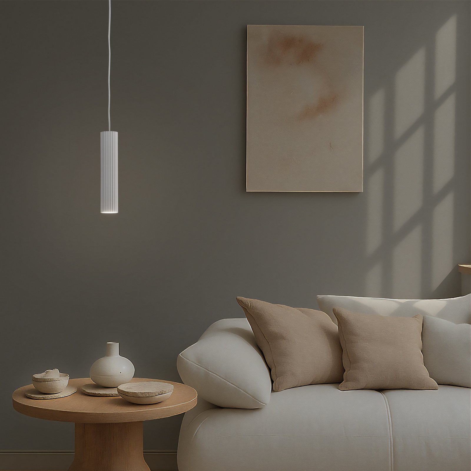 Suspension carbone, blanc, Ø 6 cm, aluminium