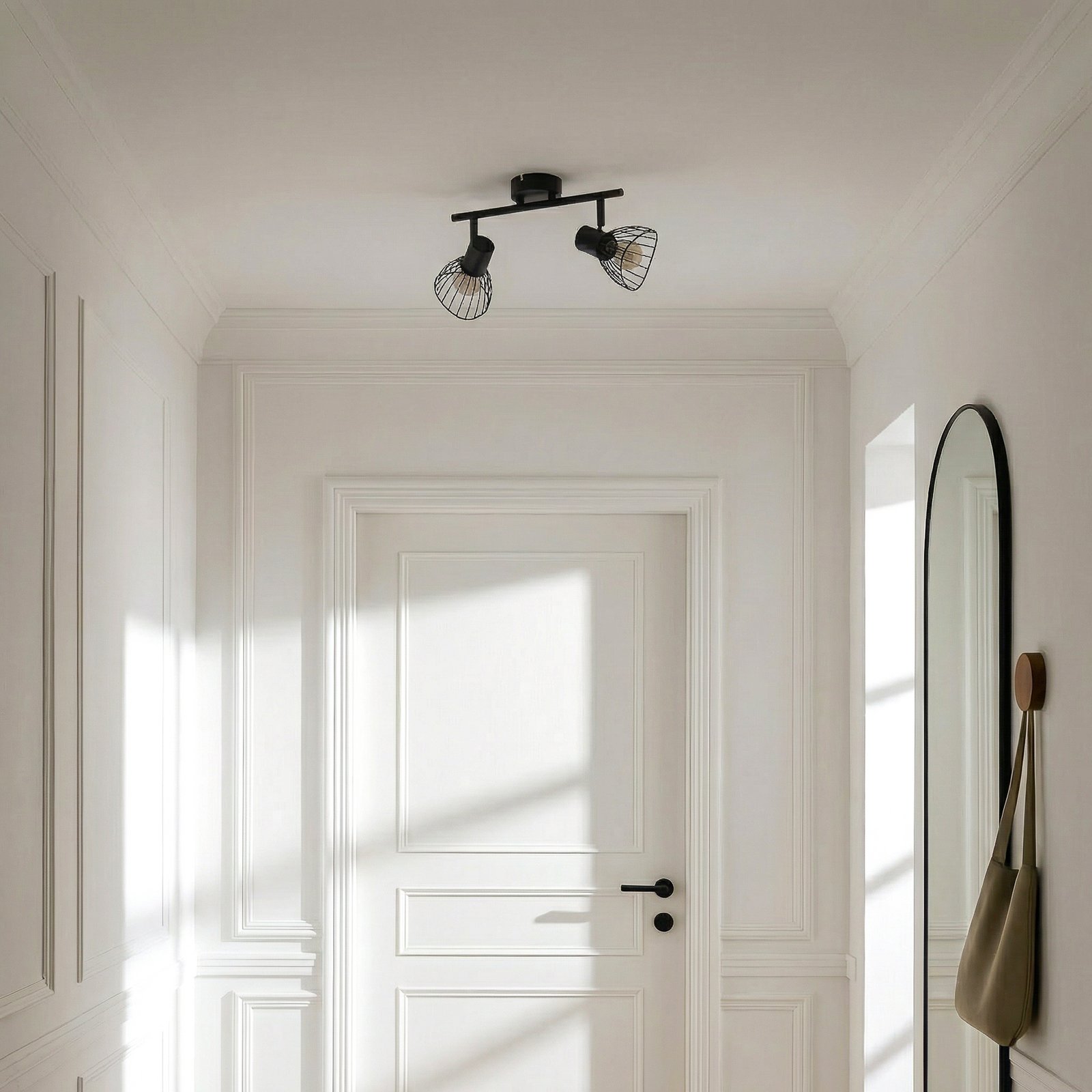 Lindby Deckenleuchte Piena, schwarz, 2-flg., Metall, 39cm