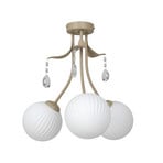 Plafonnier Celeste, taupe, Ø 40 cm, métal, à 3 lampes