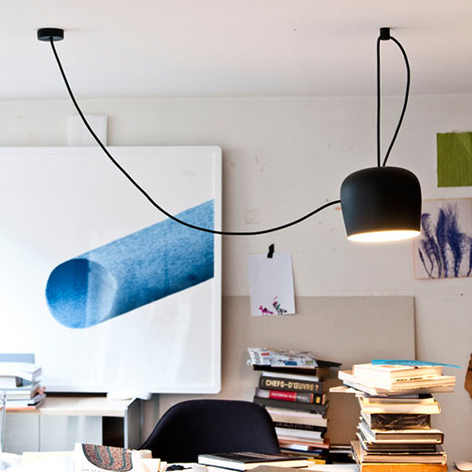 FLOS - designerska lampa wisząca LED AIM, czarna