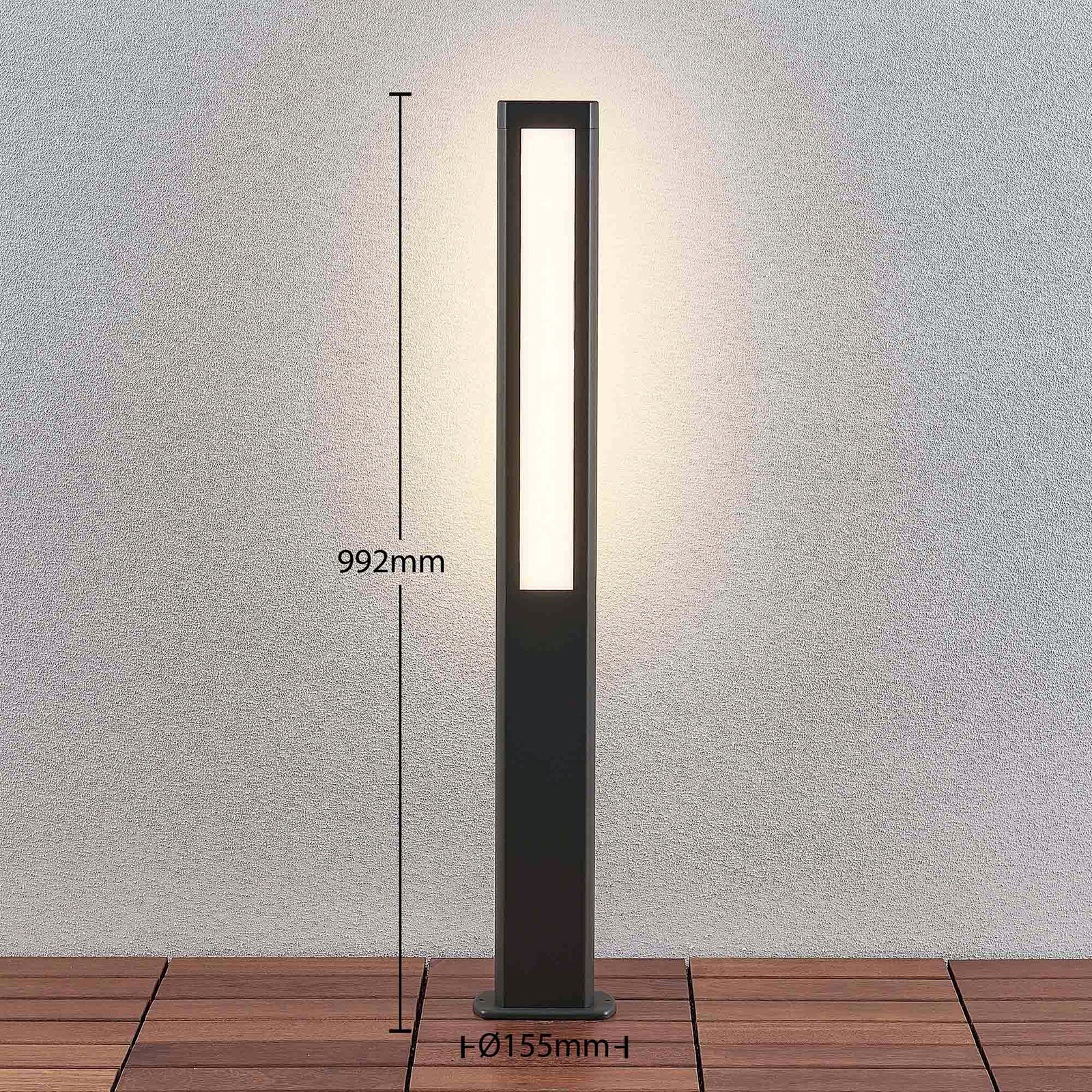 Iluminación LED senderos Mhairi angular gris 100cm