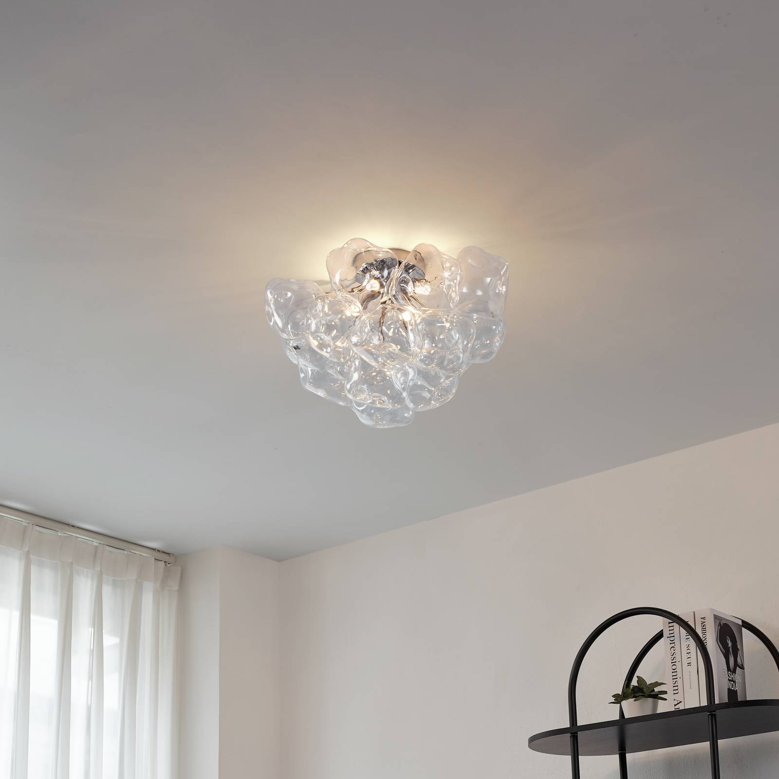 Lucande Deckenleuchte Diborah, klar, Ø 49 cm, Glas, G9 günstig online kaufen