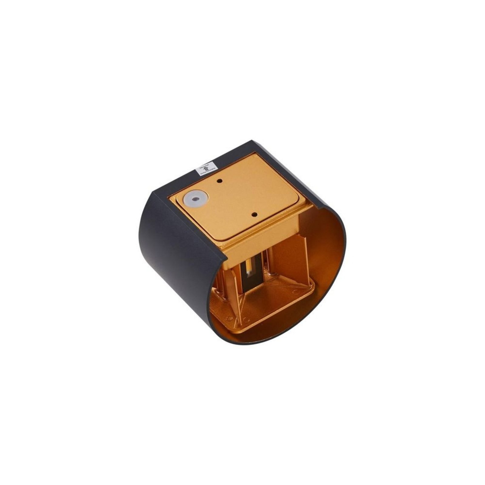 Nivar Round LED Aplique Exterior Black/Gold - Lindby