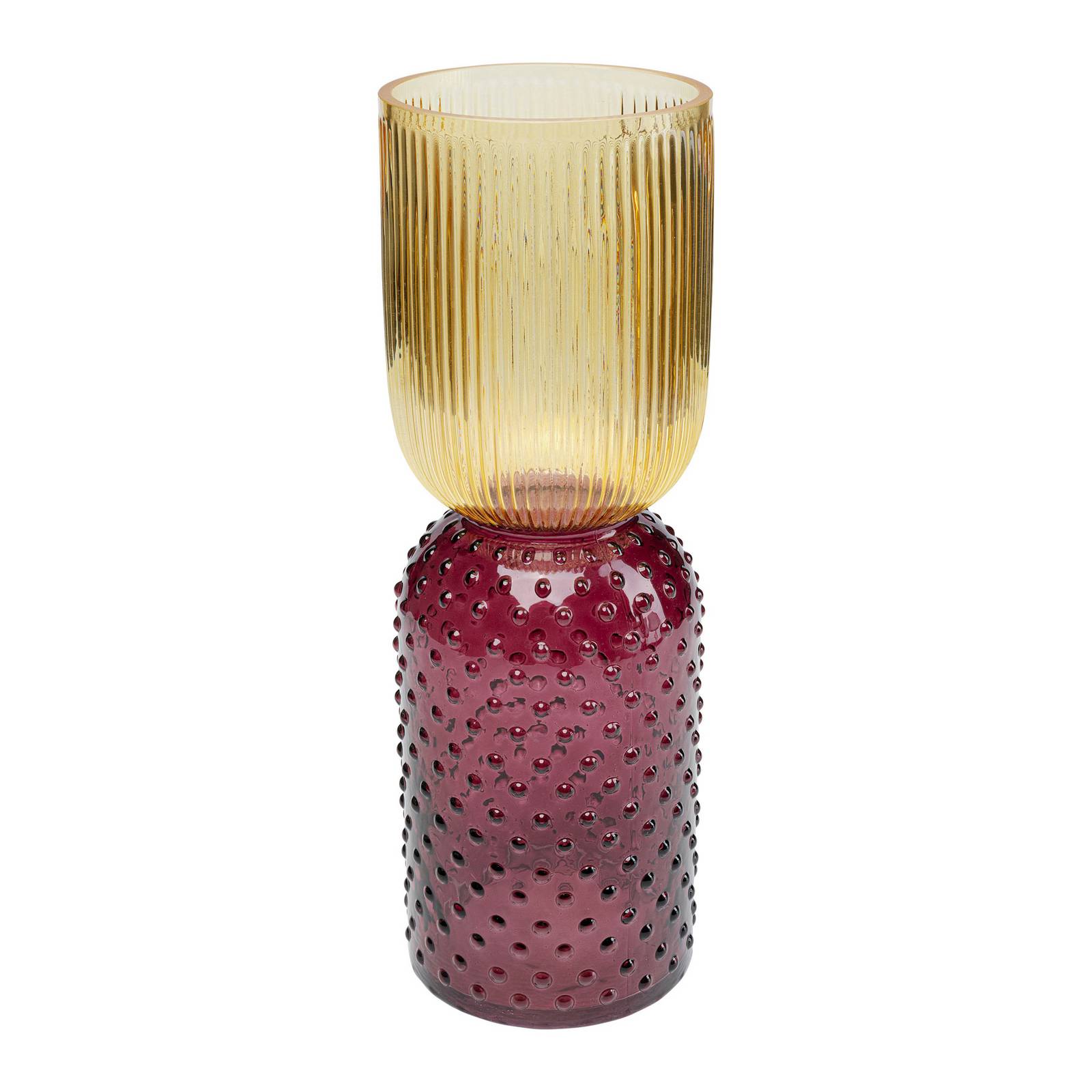 KARE Vase Marvelous Duo, Höhe 38cm, Glas, gelb, lila