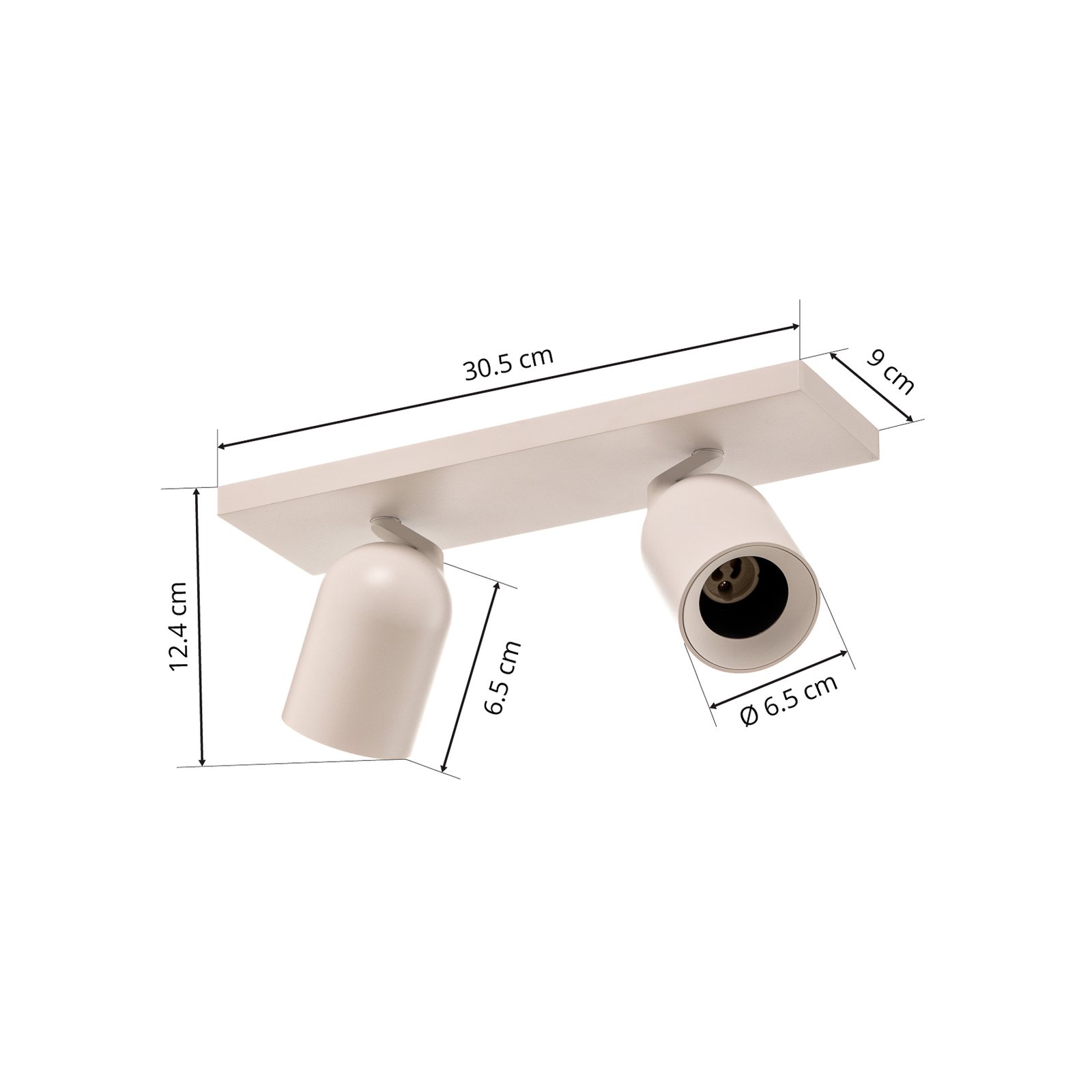 Arcchio Strahler Brinja, eckig, weiß, 2-flg., Alu, GU10