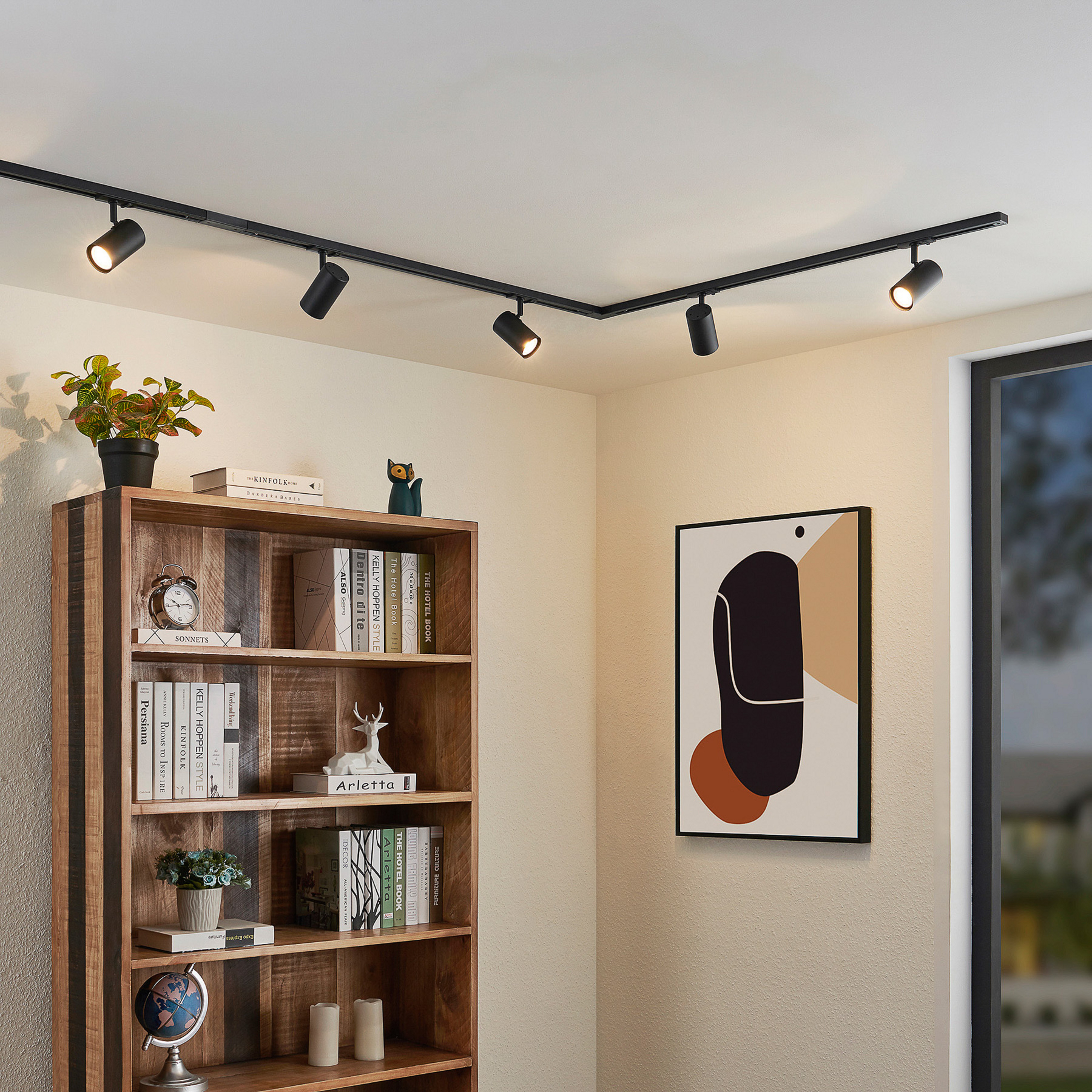 Lindby 1-Phasen-Schienensystem Linaro, GU10, 5-flg., schwarz