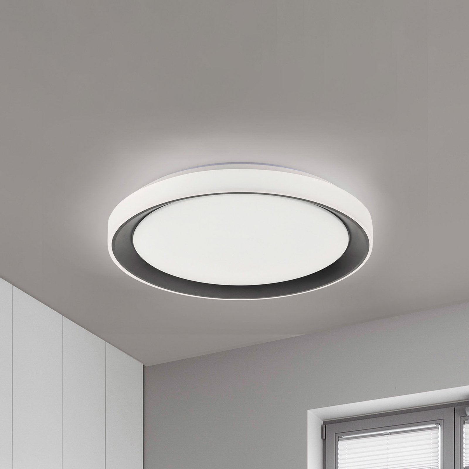 Φωτιστικό οροφής LOLA Smart Disc LED μαύρο/λευκό, RGBW