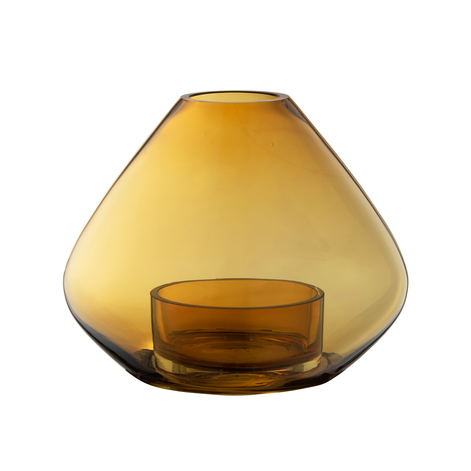 AYTM Lantern Uno, vase, amber, Ø 14 cm, height 11 cm, glass