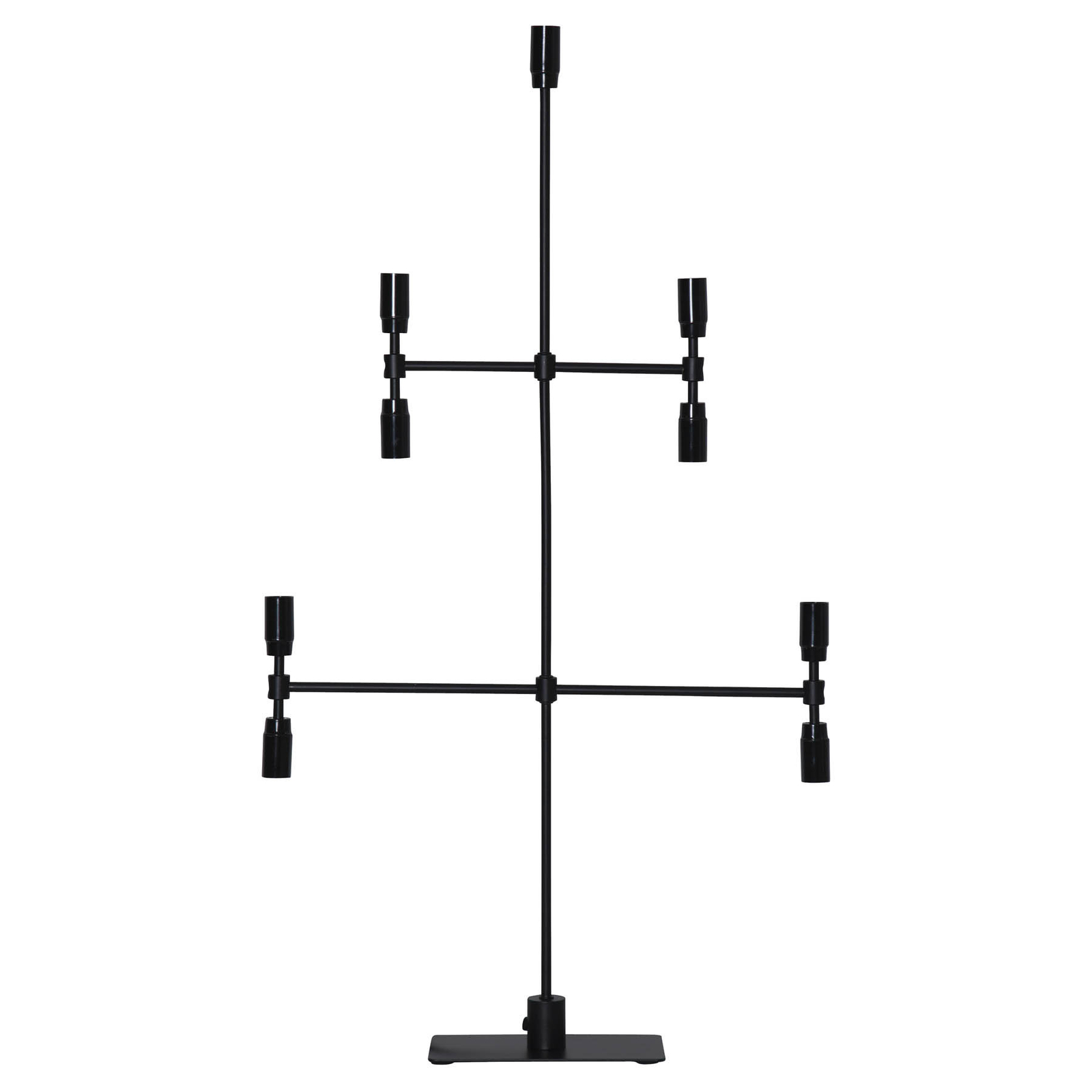 Chandelier Twice, noir à 9 lampes, 91 cm