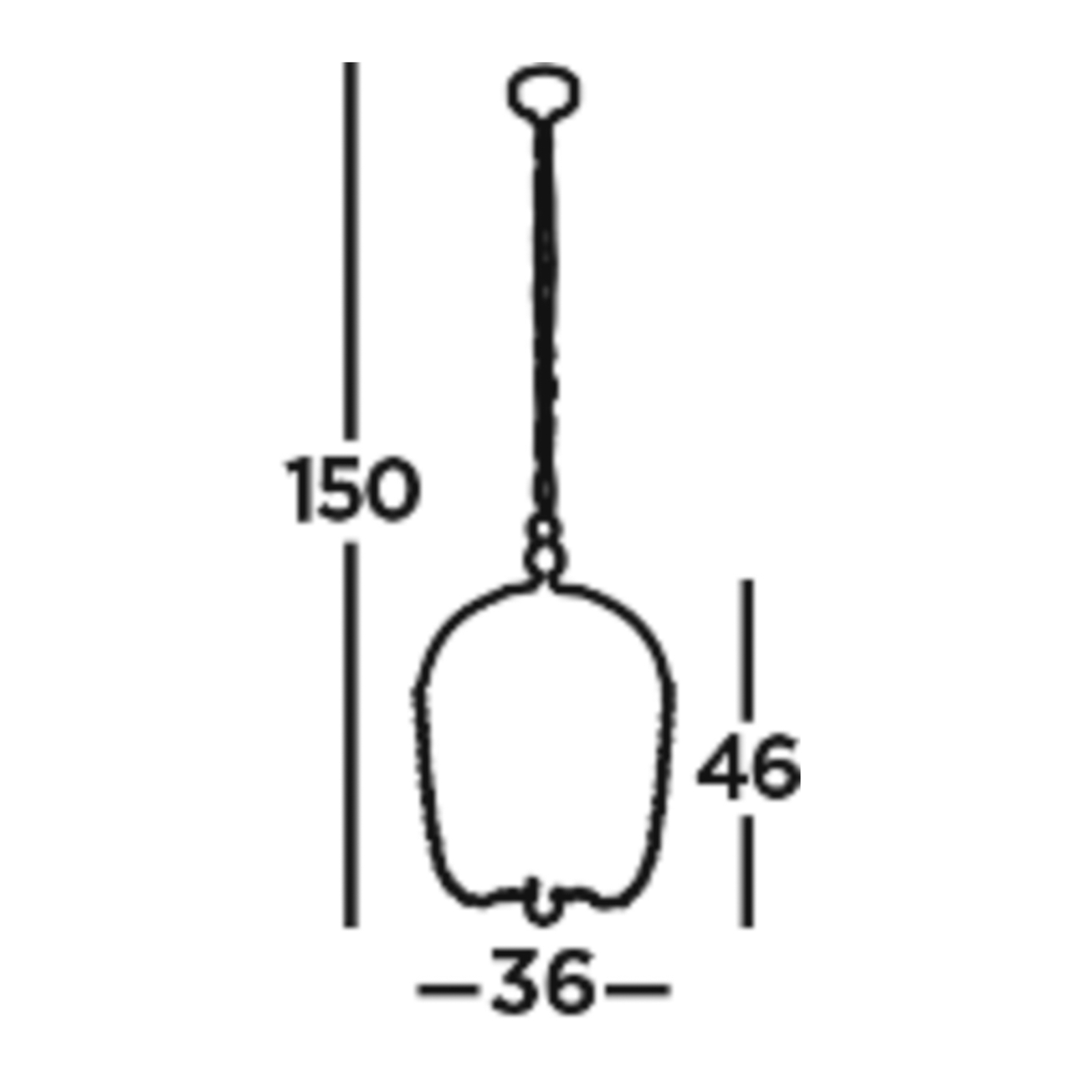 Candeeiro suspenso para duche, preto/claro, vidro cristal, E14, Ø 36cm